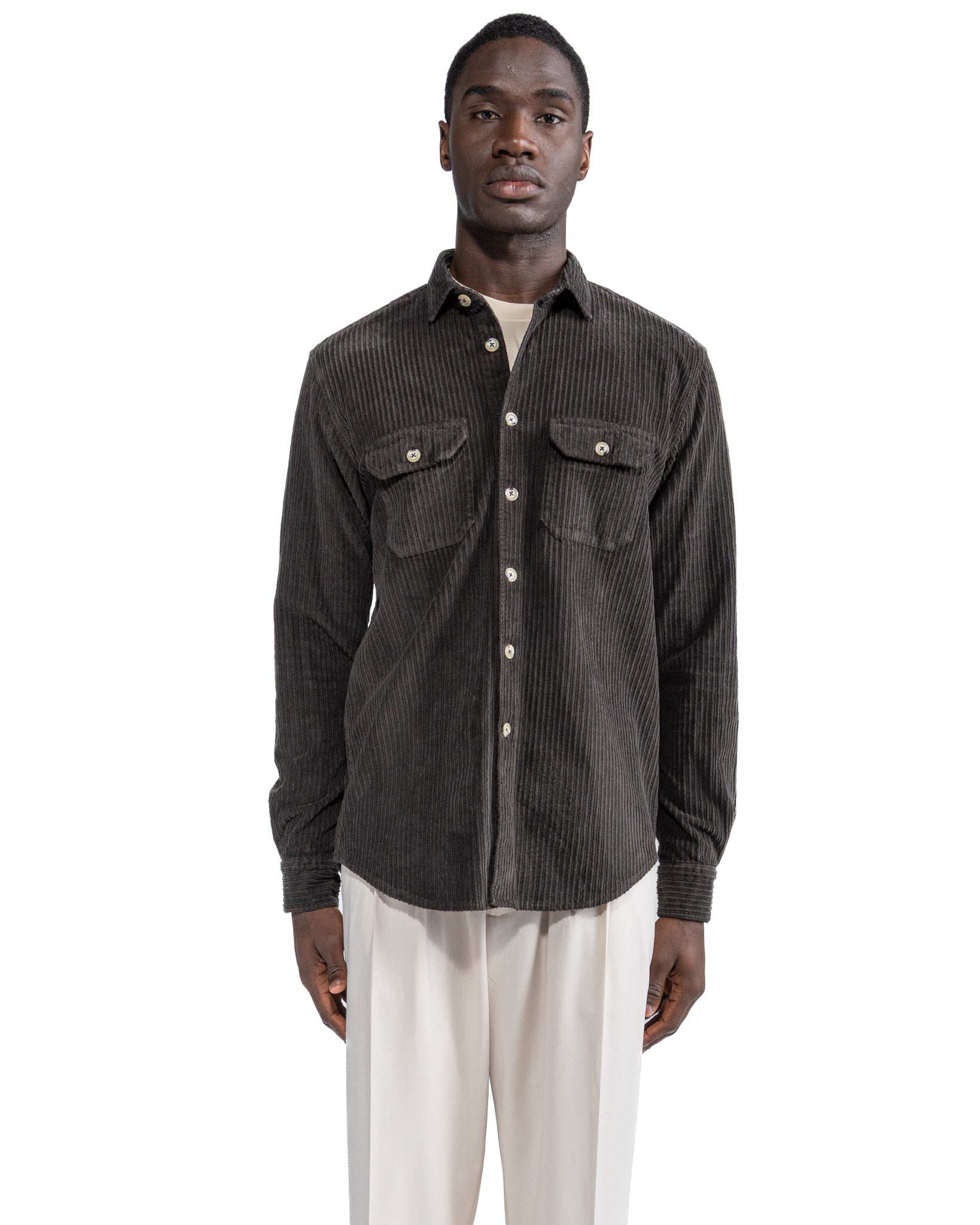 Camicia Atlantis in velluto moro