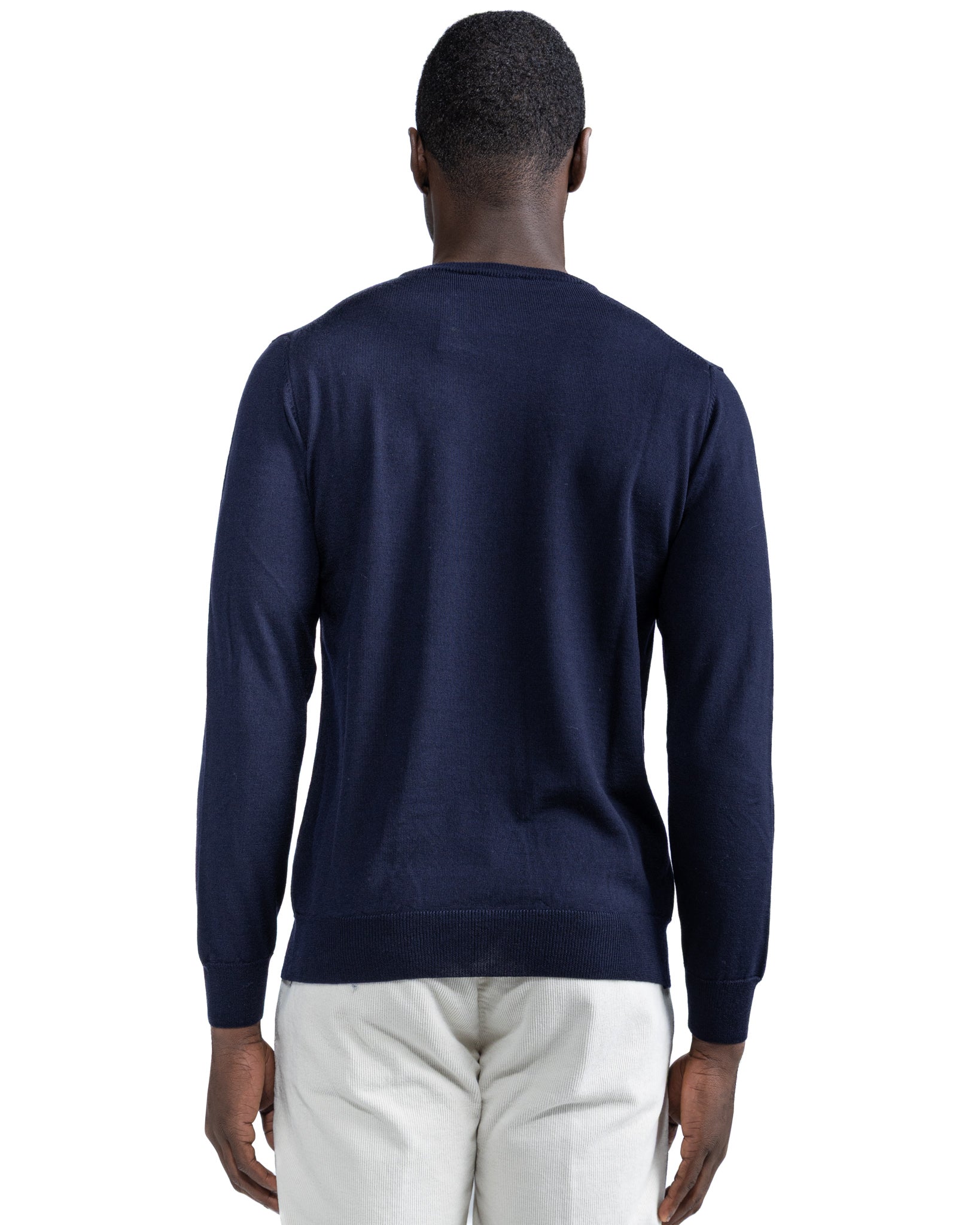 Furore crewneck in merino wool Tollegno blue