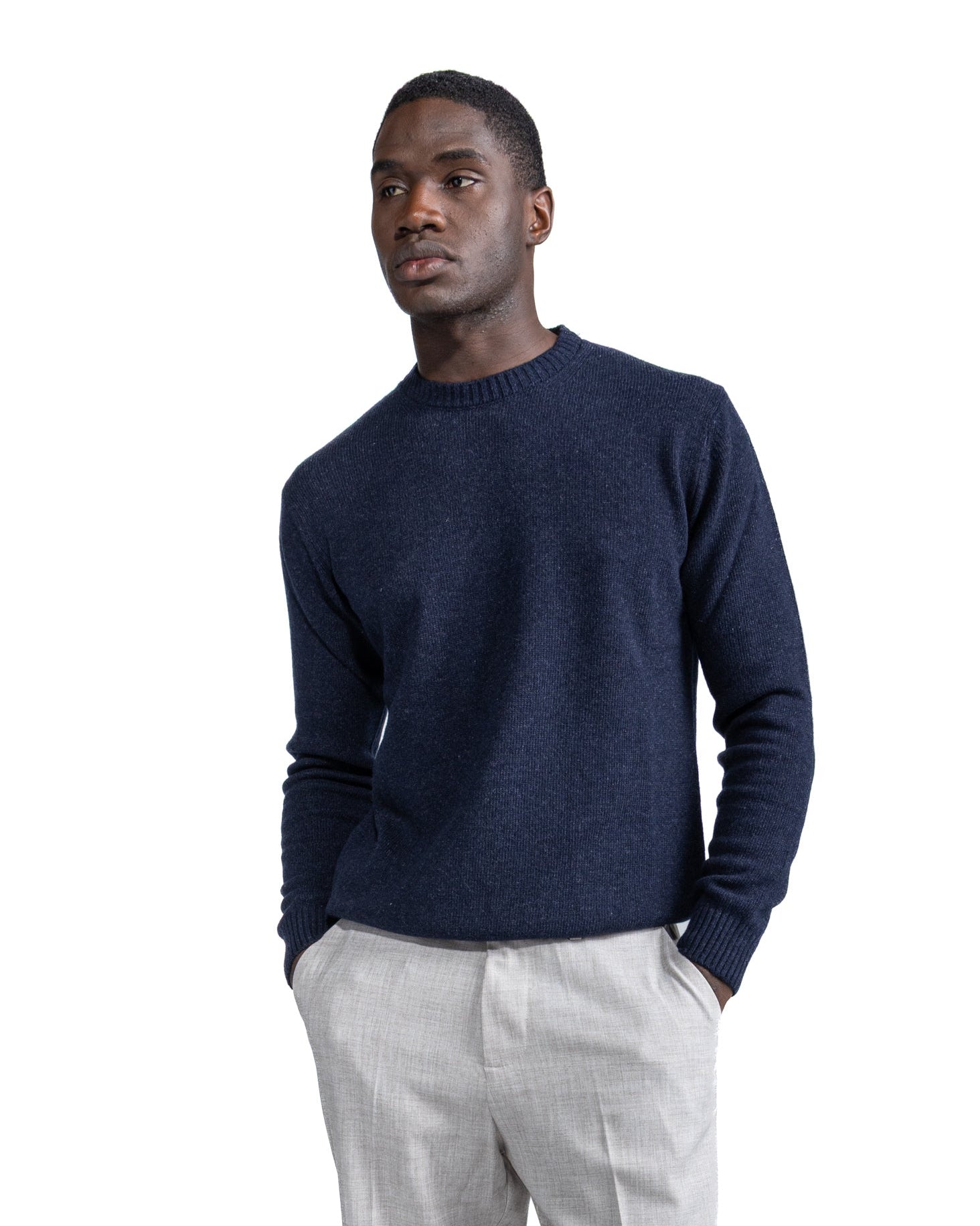 Girocollo Etna in misto lana blu