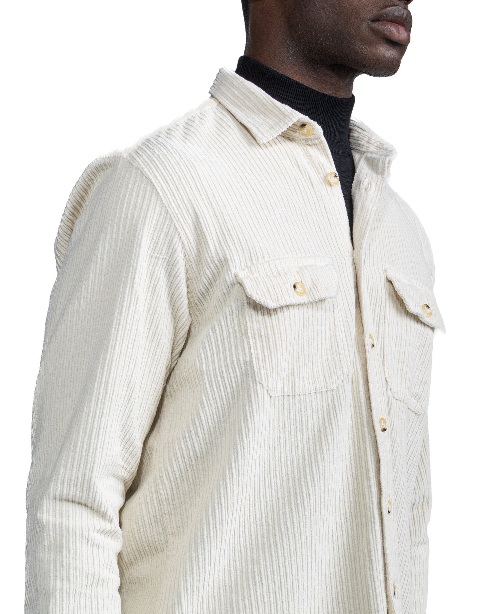 Camicia Atlantis in velluto panna