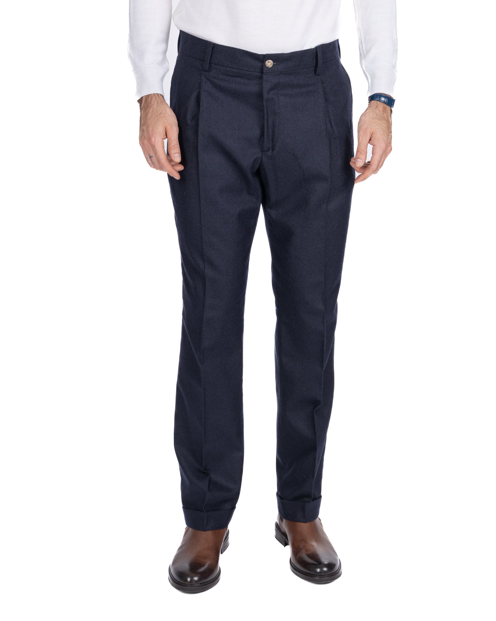 Nikon Blue Flannel Trousers