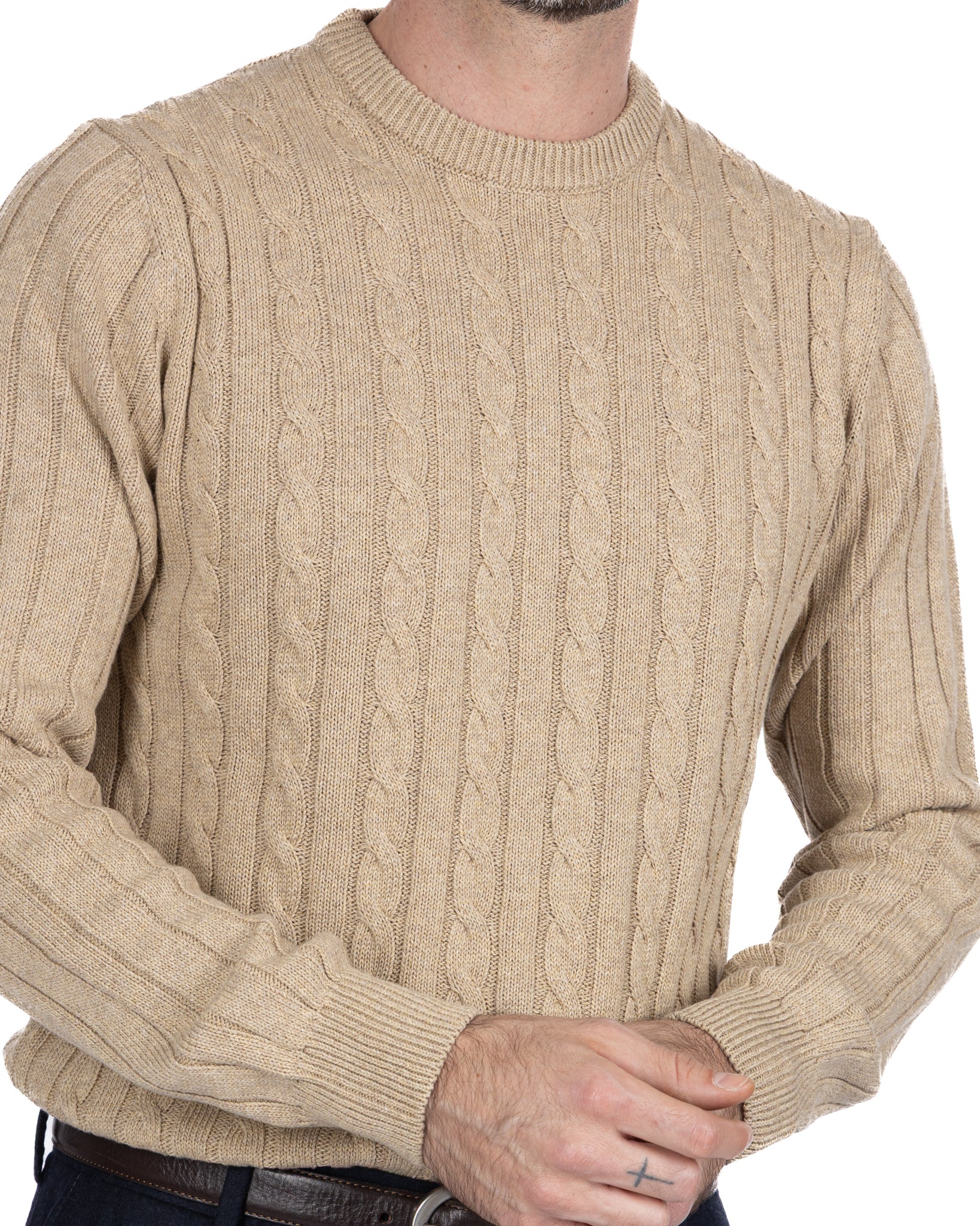 Girocollo Tambora a trecce beige