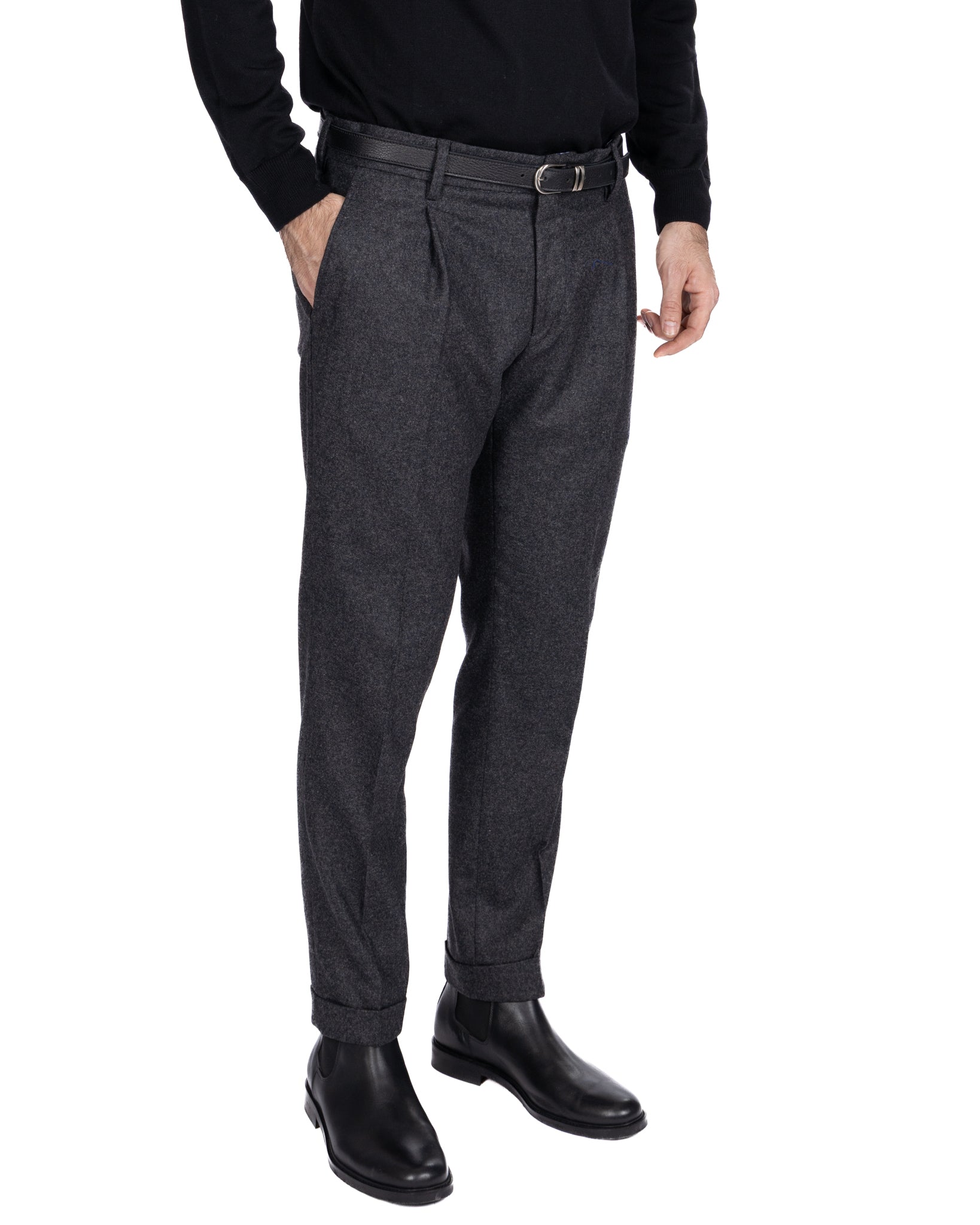 Pantalon Leica Band en flanelle anthracite
