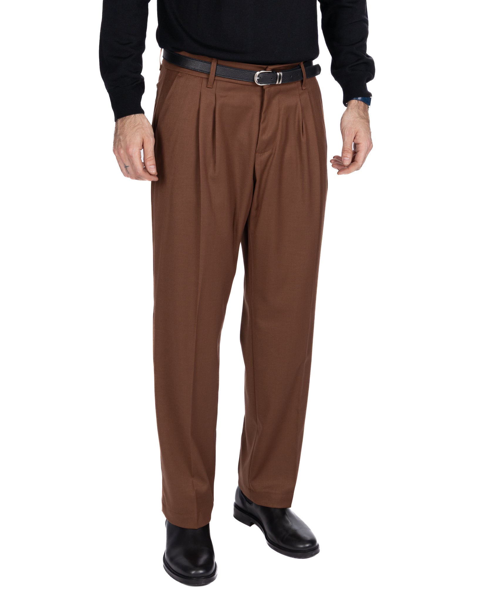 Kevin tobacco wide trousers