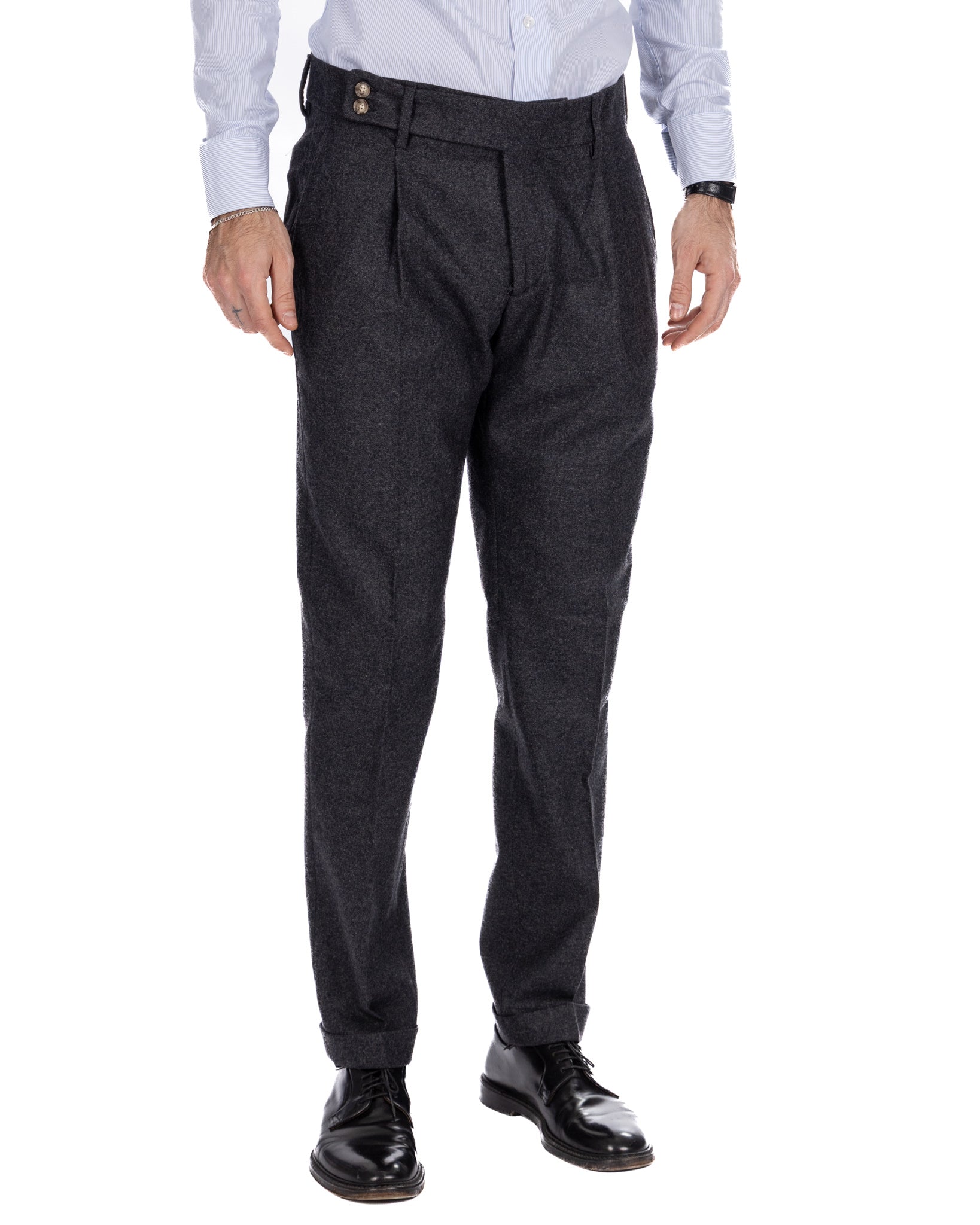 Canon charcoal flannel trousers