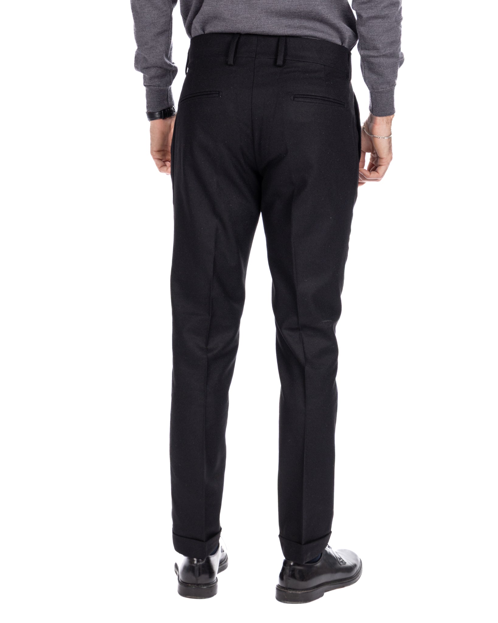 Canon Black Flannel Trousers