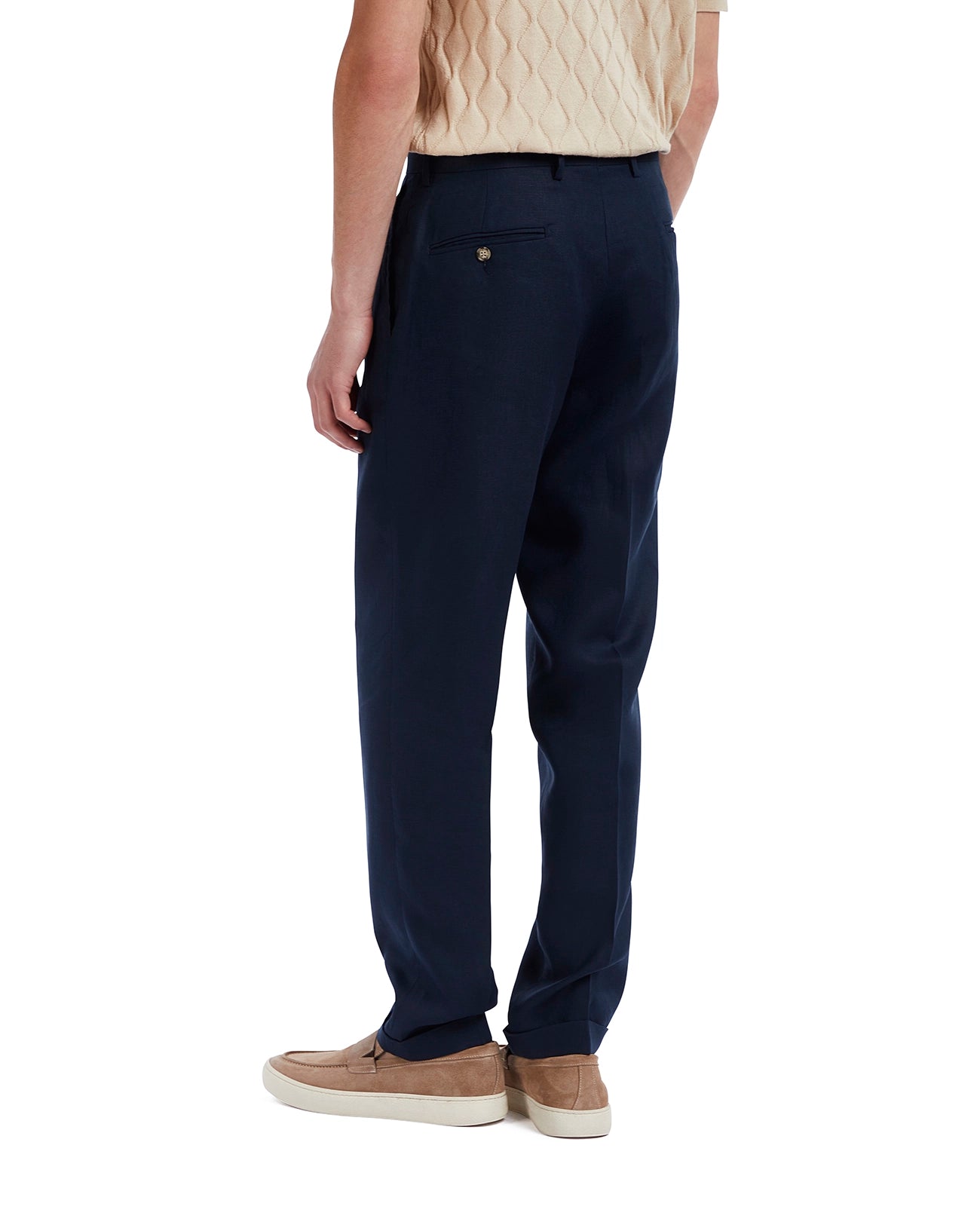 Piana trousers in pure blue linen