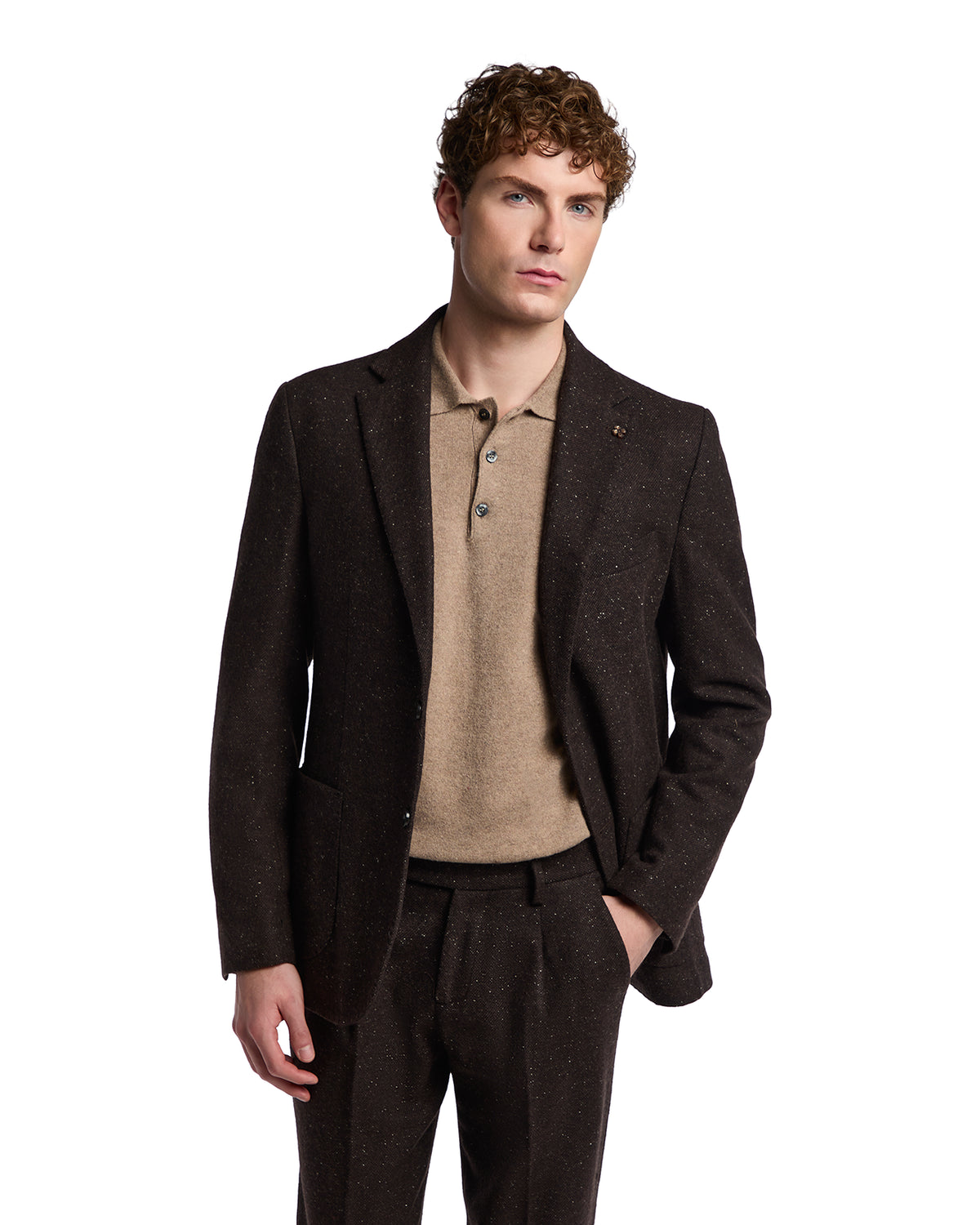 Chaqueta Pepe de mélange marrón oscuro
