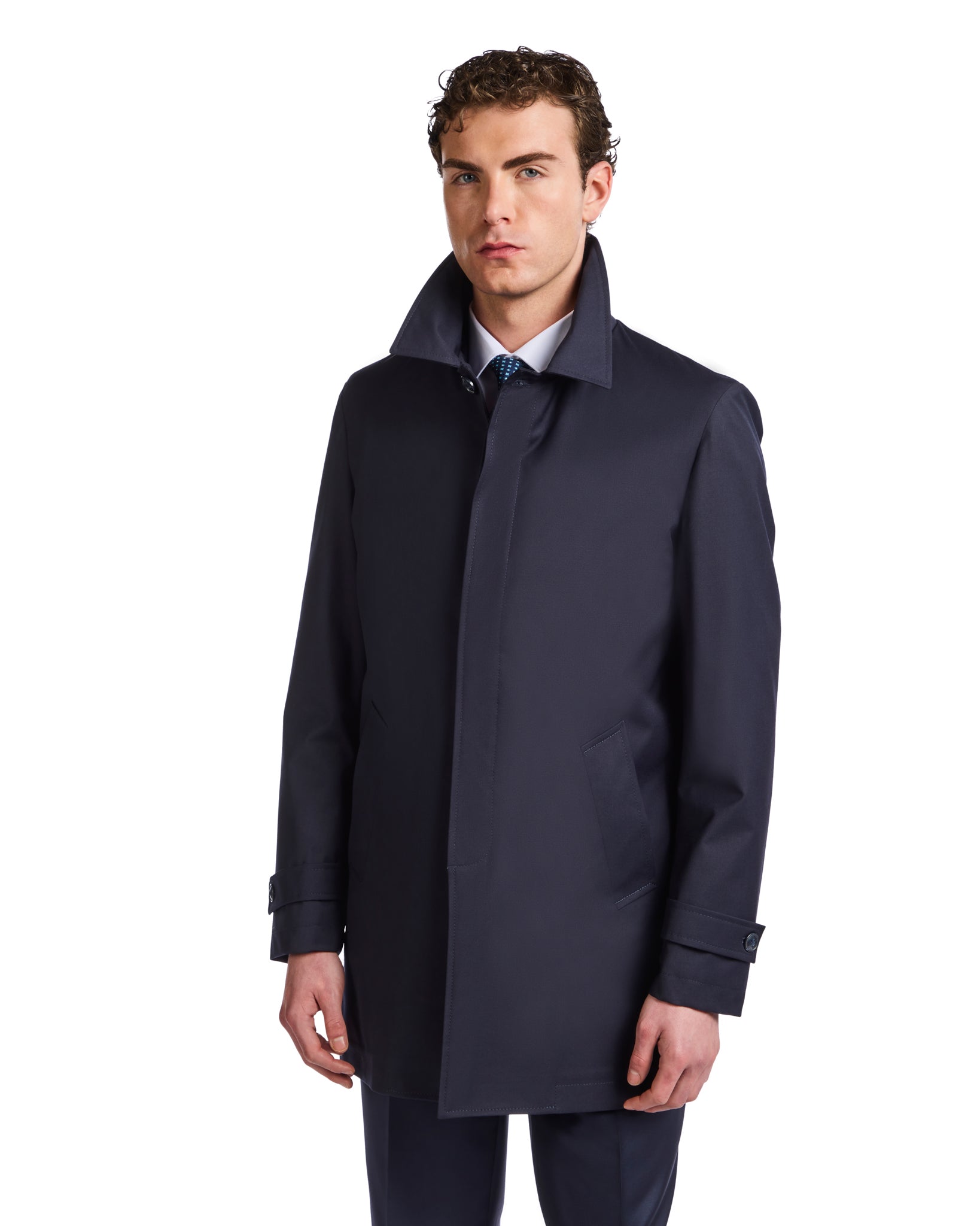 Trench Mantova sfoderato blu