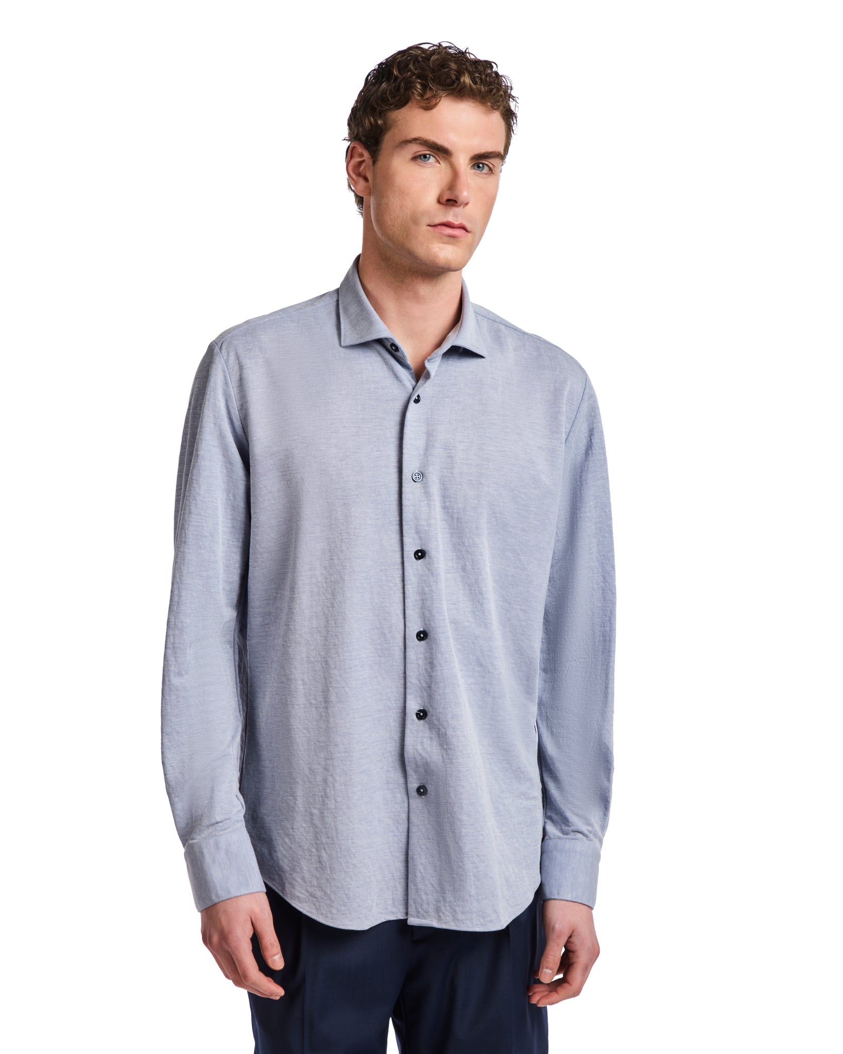 Camicia Quercia in jersey blu