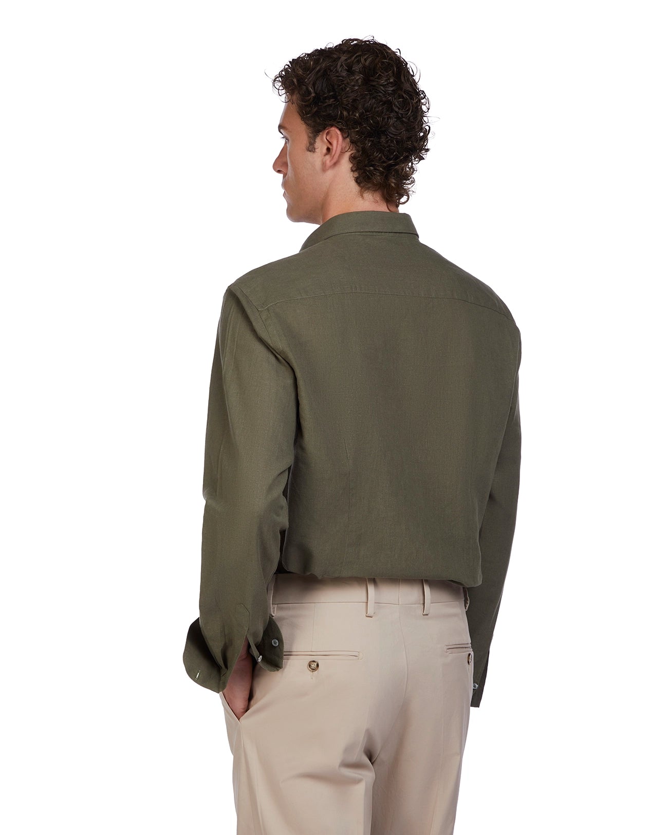 Camicia Rennes in lino e cotone militare