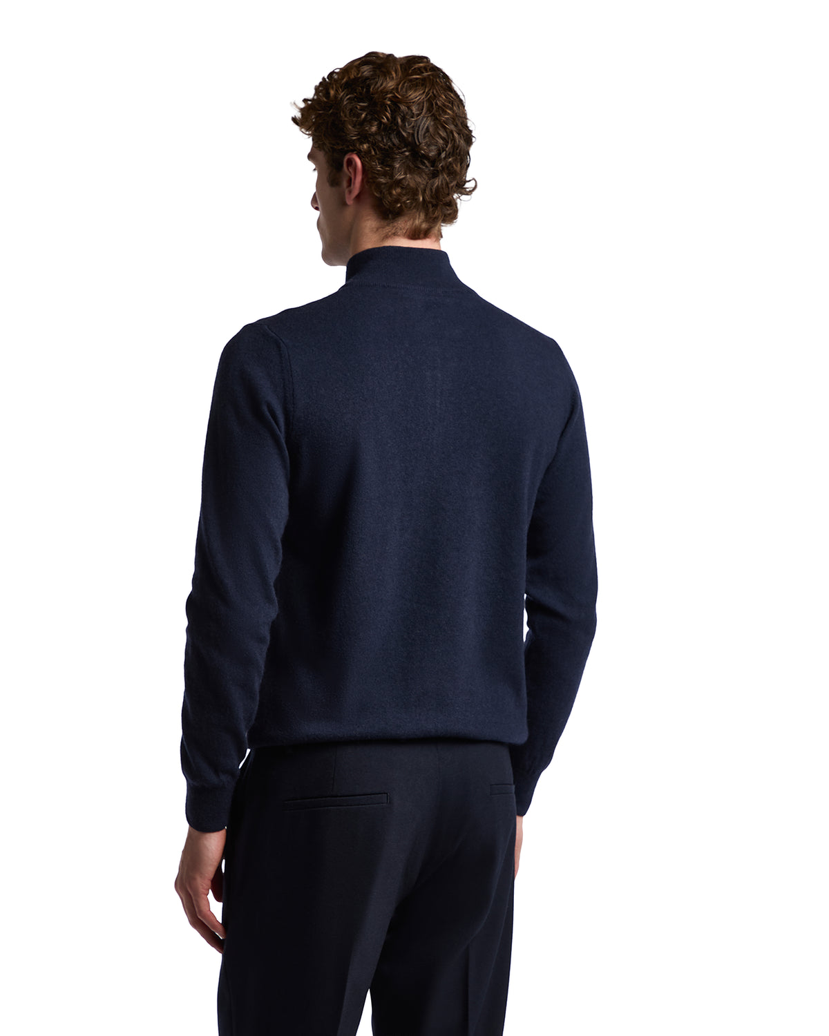 Lupetto con zip Rory in misto cachemire blu scuro