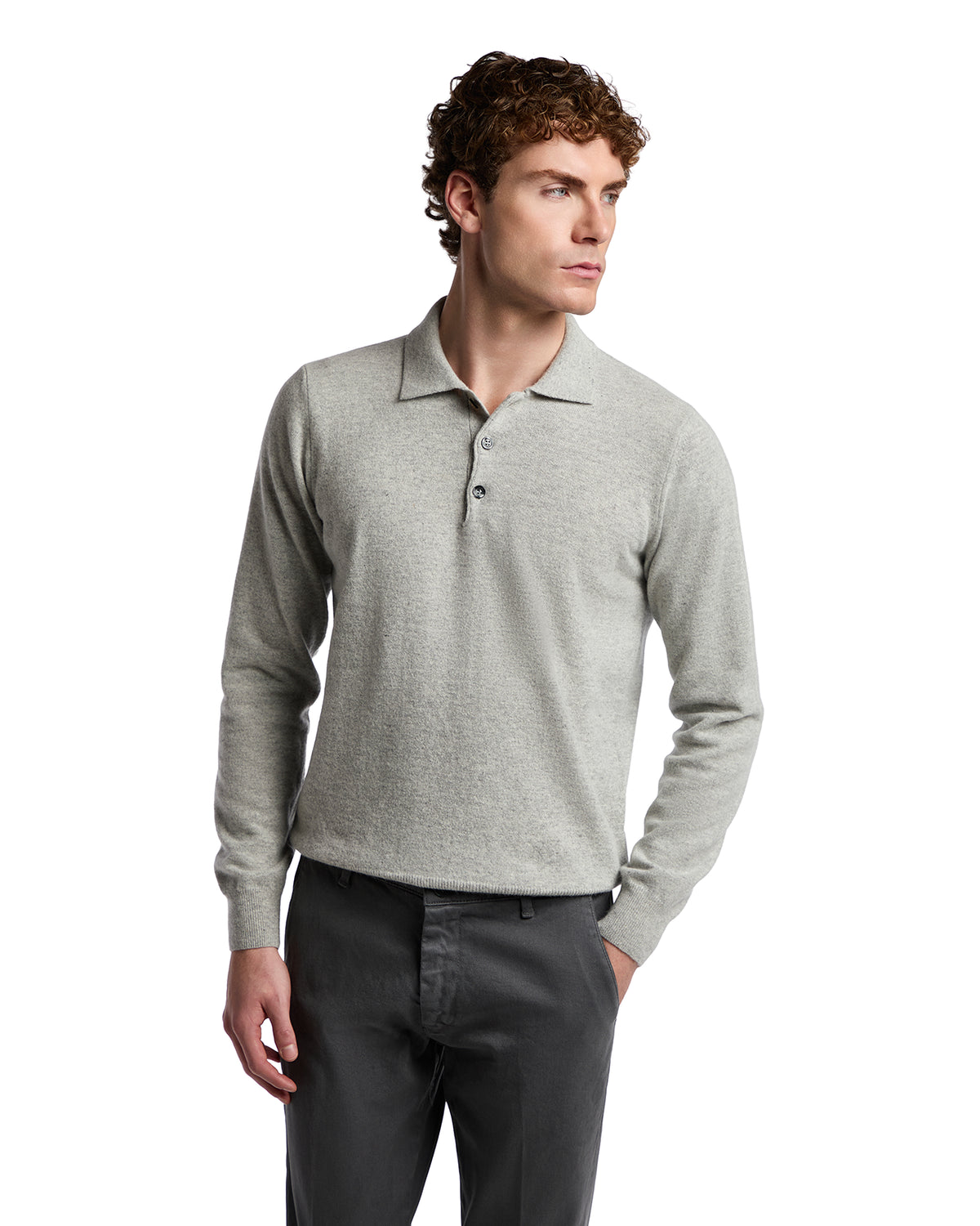 Polo Tiger de mezcla de cachemir gris