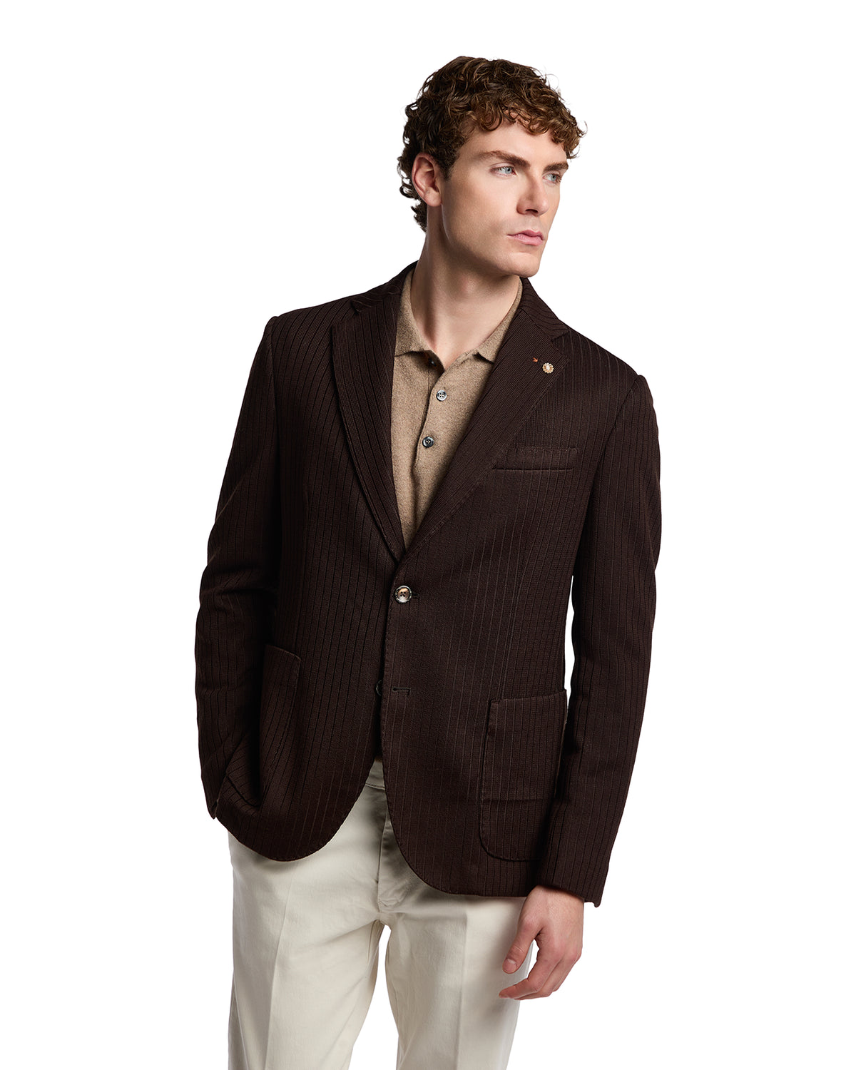 Chaqueta Verti a rayas color moro