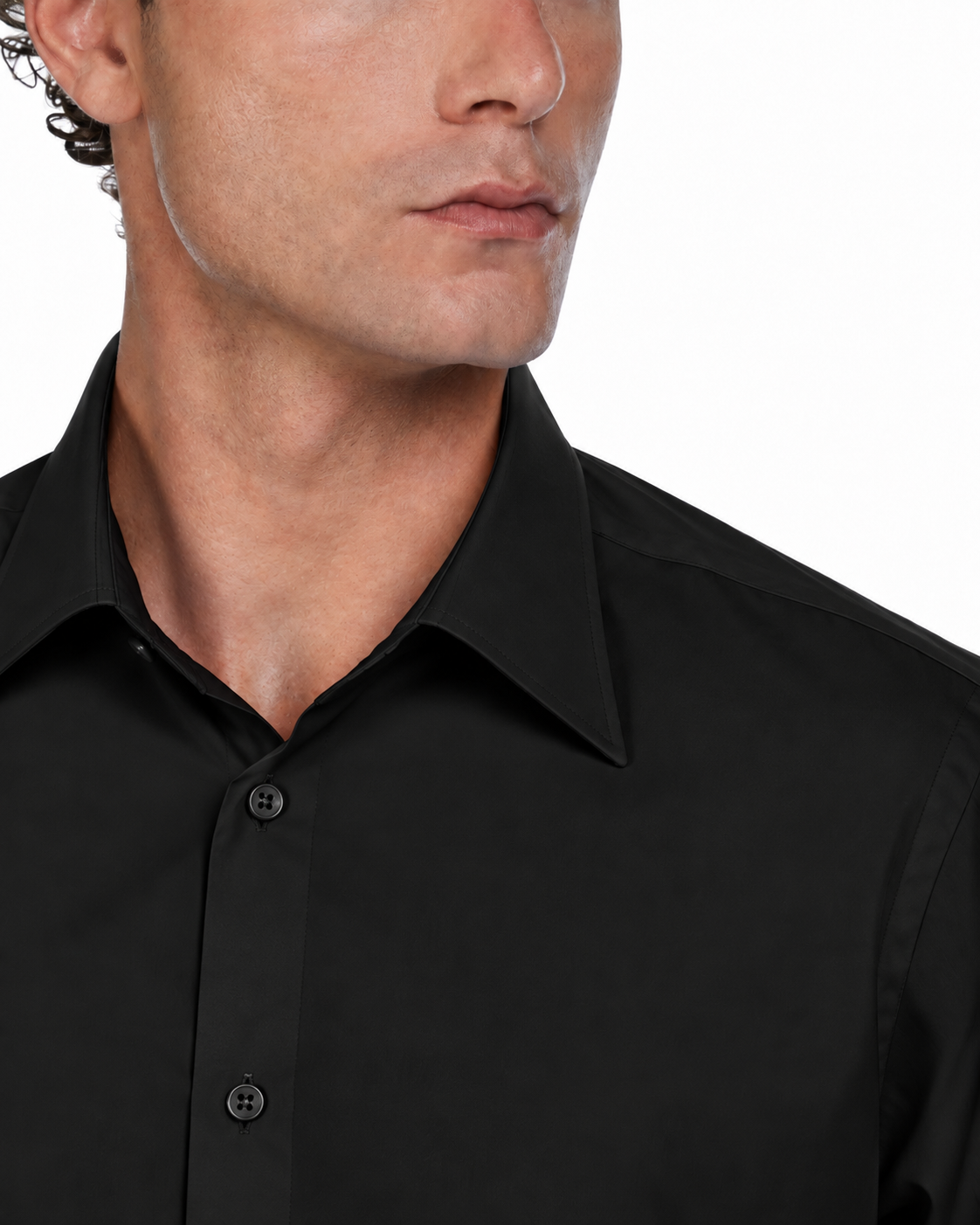Camicia Heckler nera in popeline di cotone
