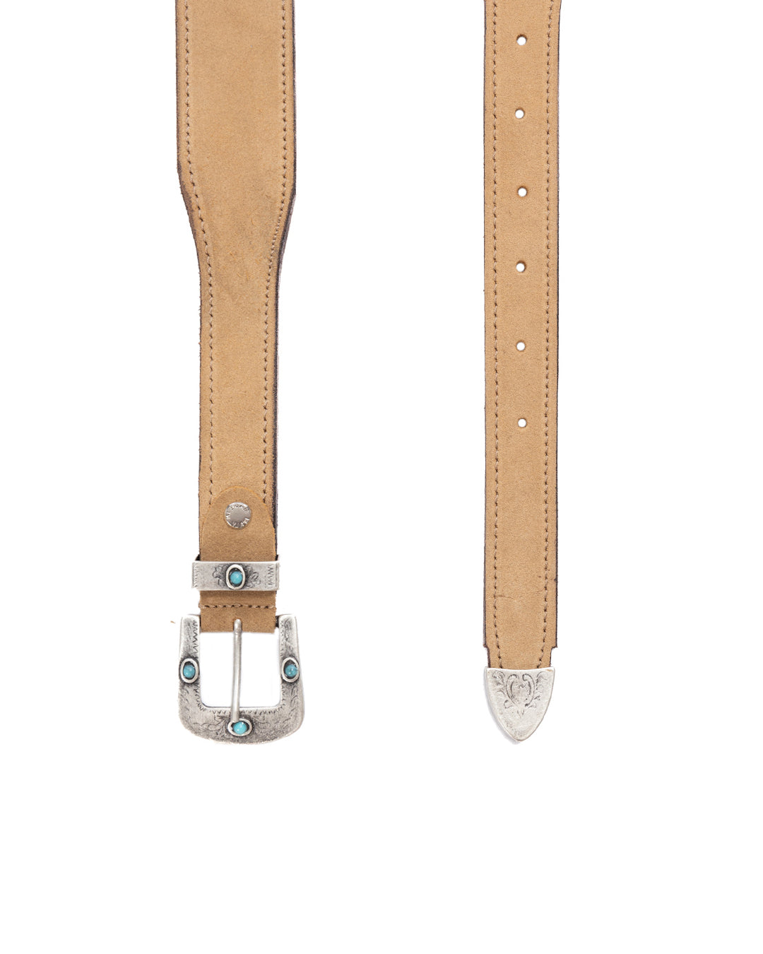 Quirico - ceinture bijou en daim beige