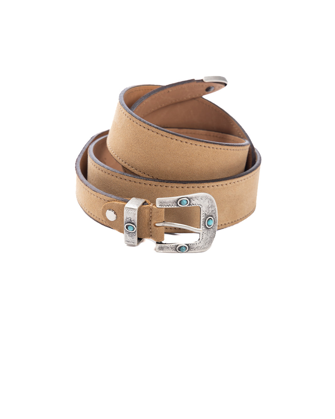 Quirico - ceinture bijou en daim beige