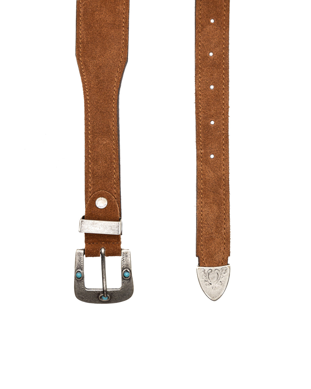 Quirico - camel jewel belt in suede