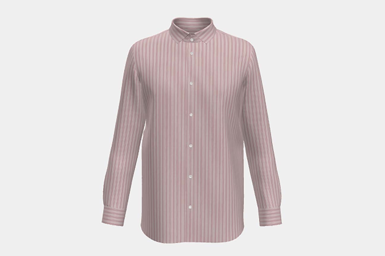 Camicia su misura cotone rigato rosso