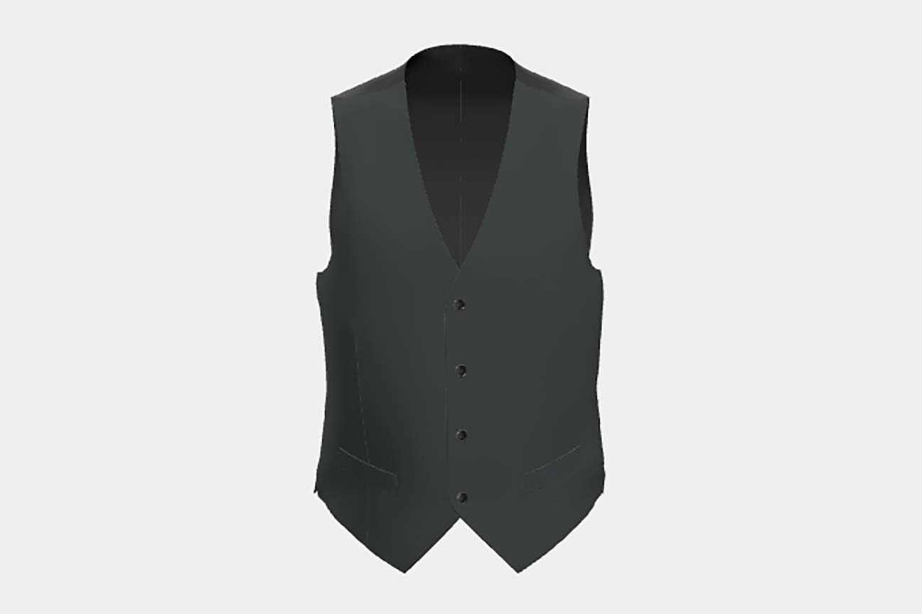 Made to measure 150s green wool and silk waistcoat Caccioppoli