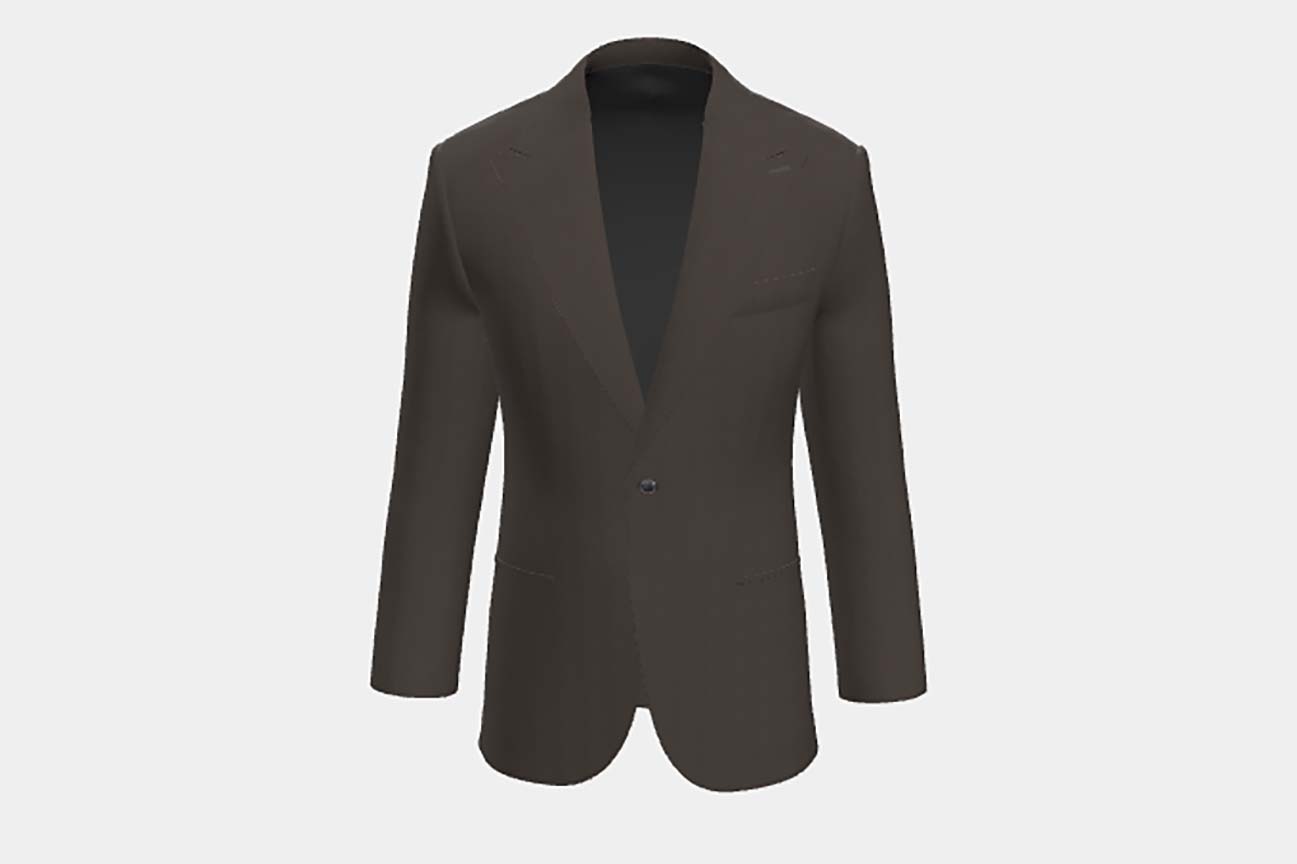 Veste en laine marron solaro années 130 sur mesure Caccioppoli