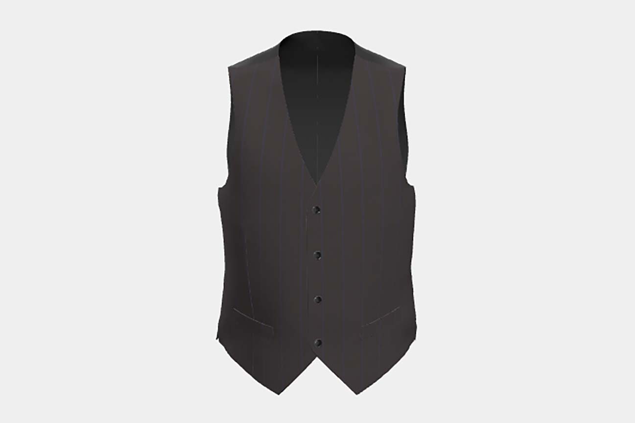 Custom made 130s wool waistcoat with brown pinstripe Caccioppoli