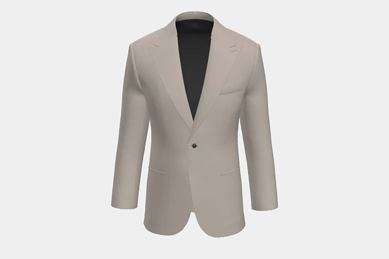 Giacca su misura lana e seta 150s beige Caccioppoli