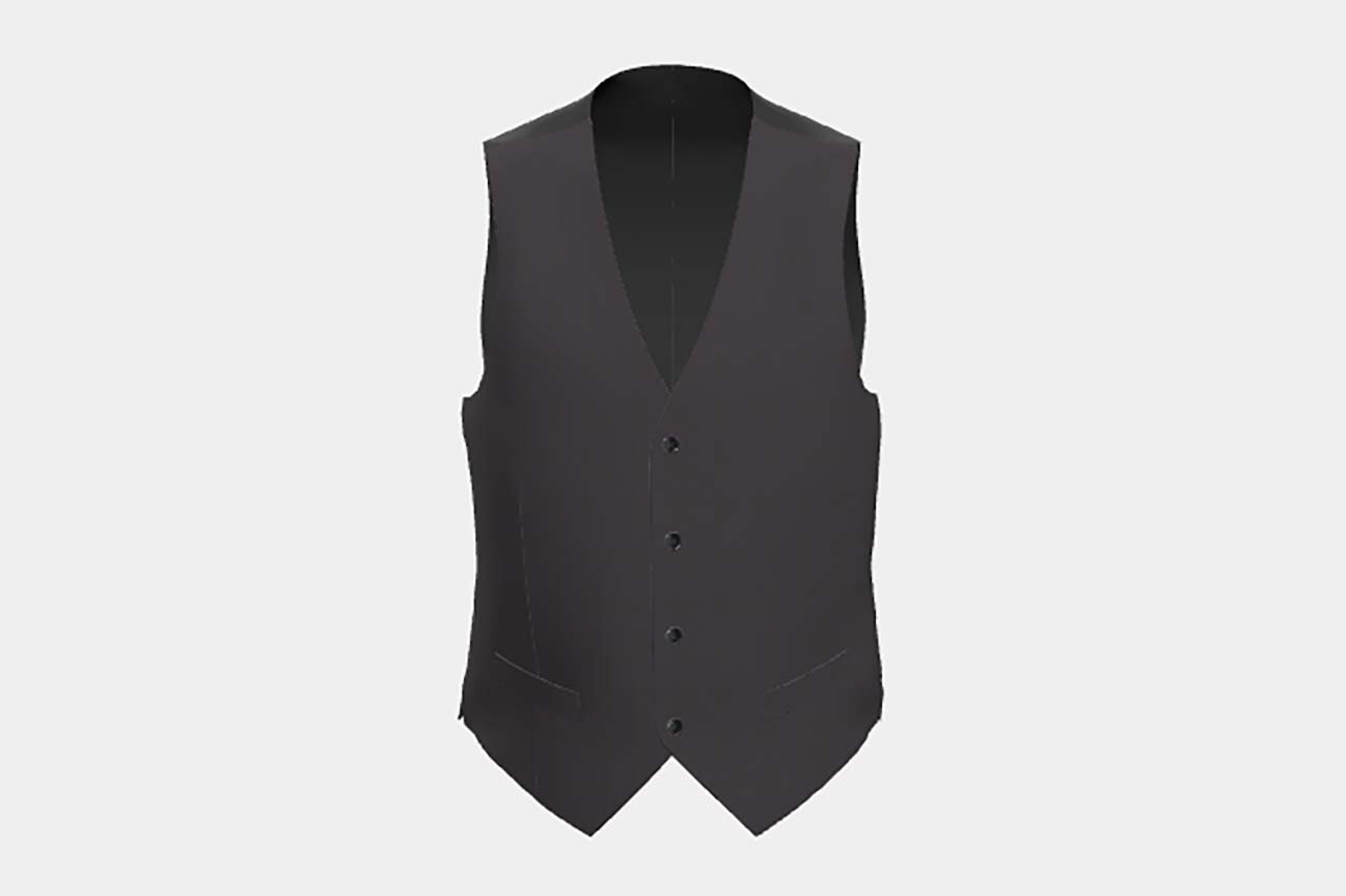 Custom made 130s Prince of Wales wool vest purple Caccioppoli