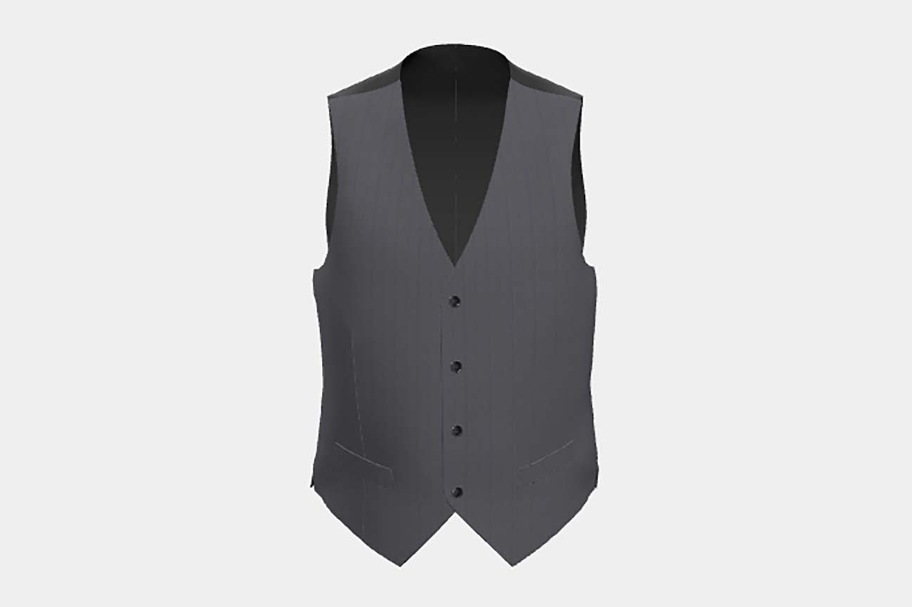 Gilet en laine et soie gris des années 150 sur mesure Caccioppoli