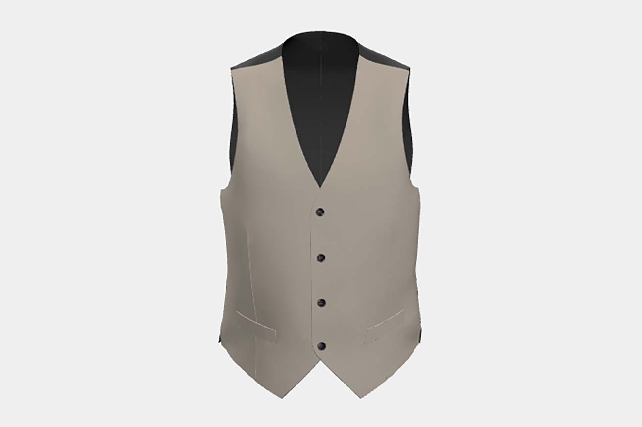 Made to measure 130s cream wool vest Caccioppoli