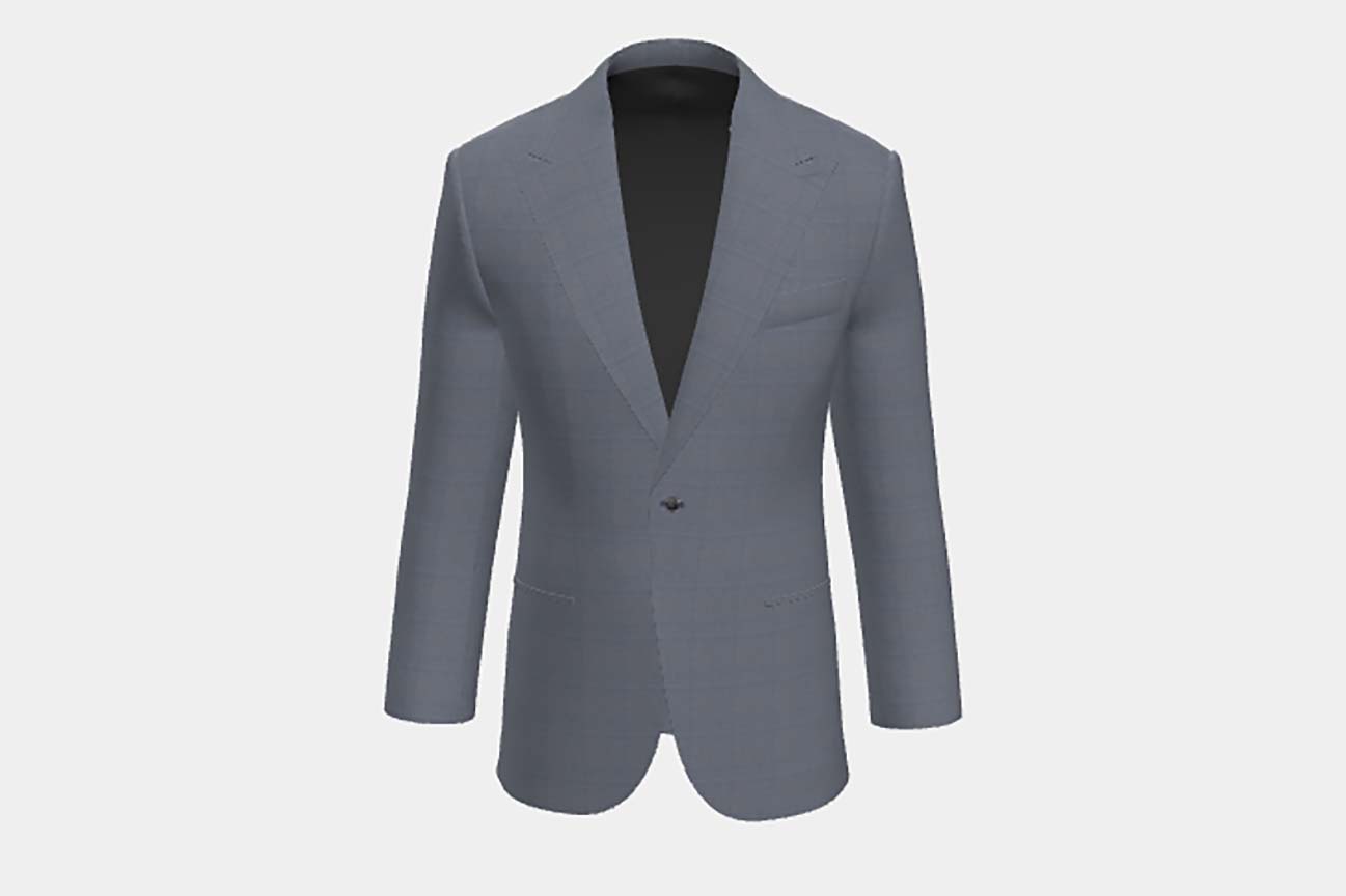 Veste sur mesure en laine et soie années 150 gris Caccioppoli