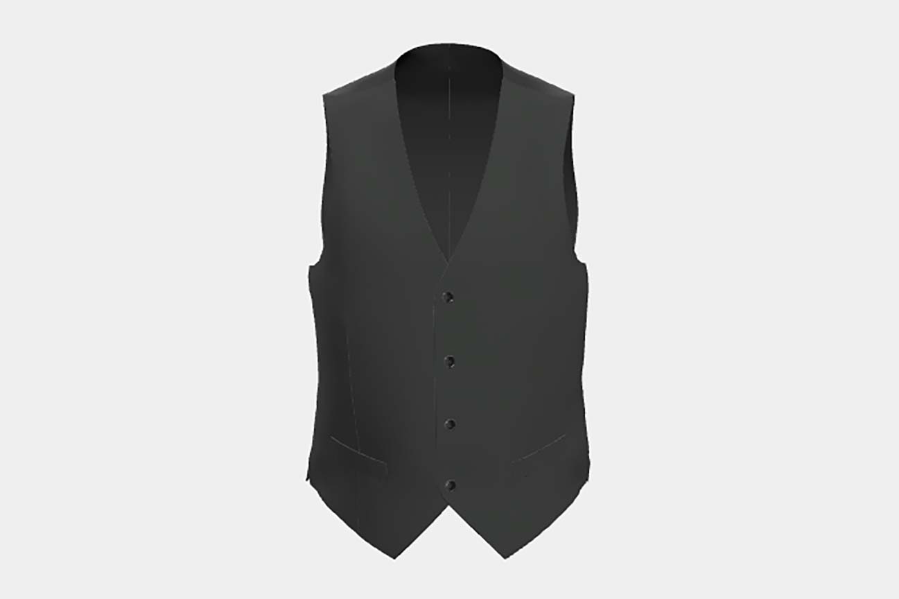 Gilet tailleur en laine vert 110s Canonico