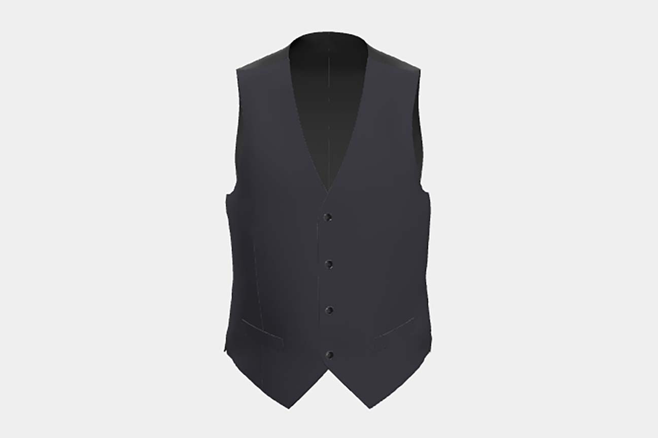Made to measure 130s blue wool vest Caccioppoli