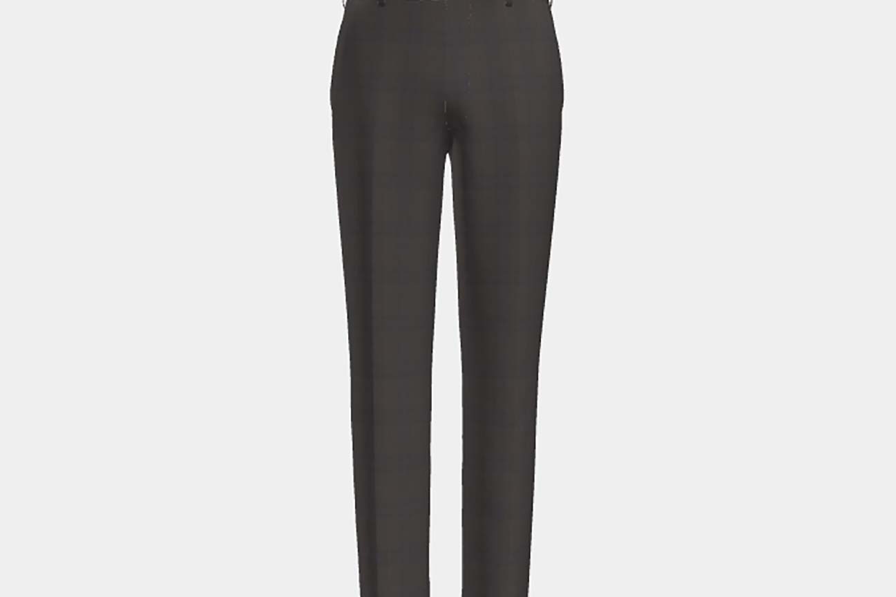 Tailored 130s wool trousers with brown windows Caccioppoli
