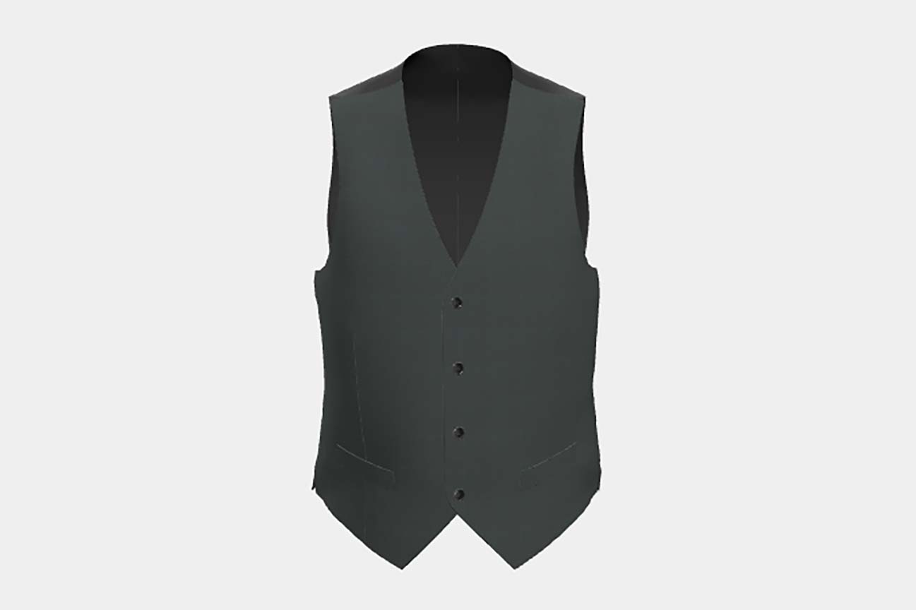 Gilet en laine des années 130 sur mesure avec fenêtre verte Caccioppoli