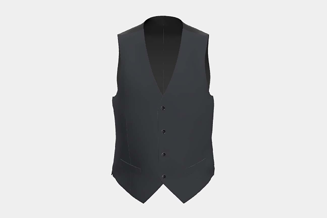 Made to measure 130s blue wool vest Caccioppoli