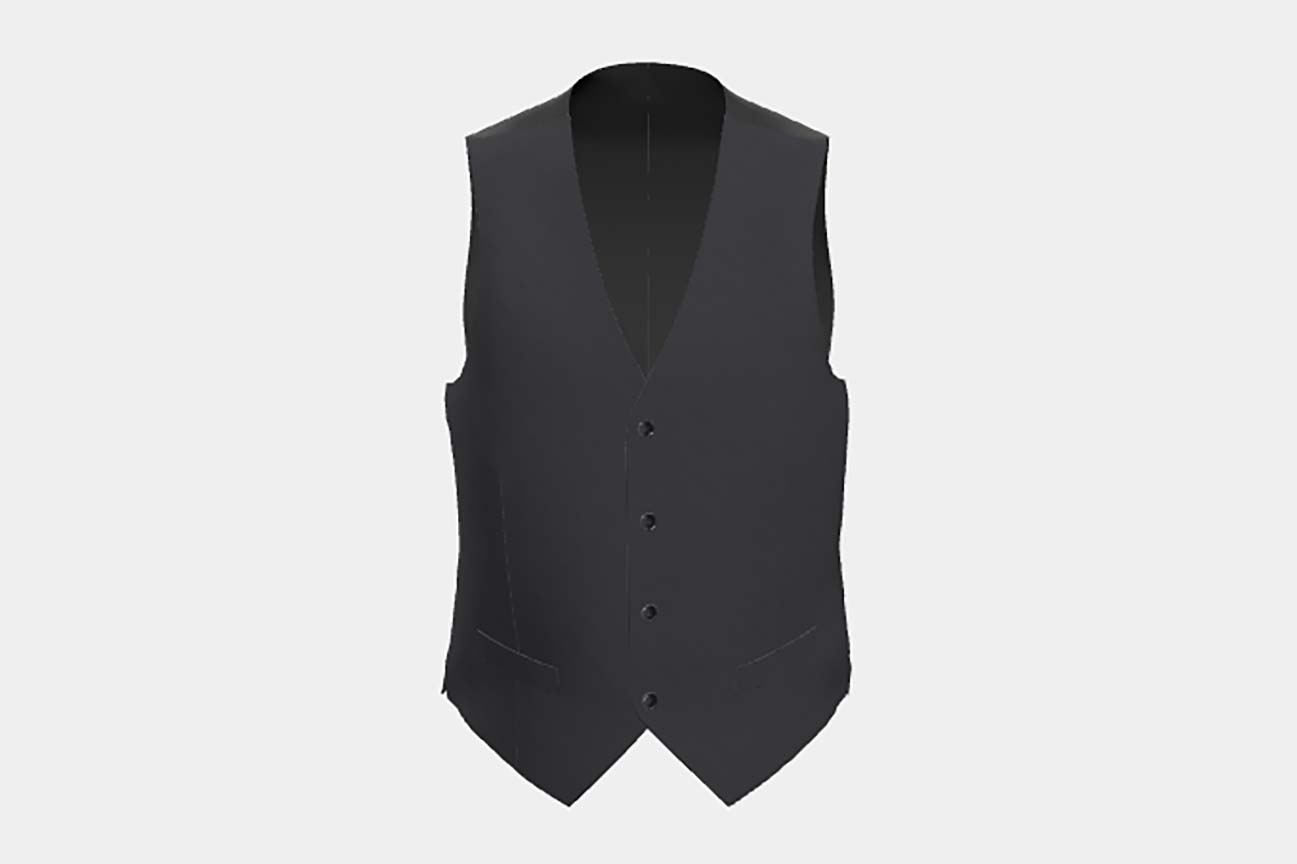 Bespoke blue striped 130s wool vest Caccioppoli