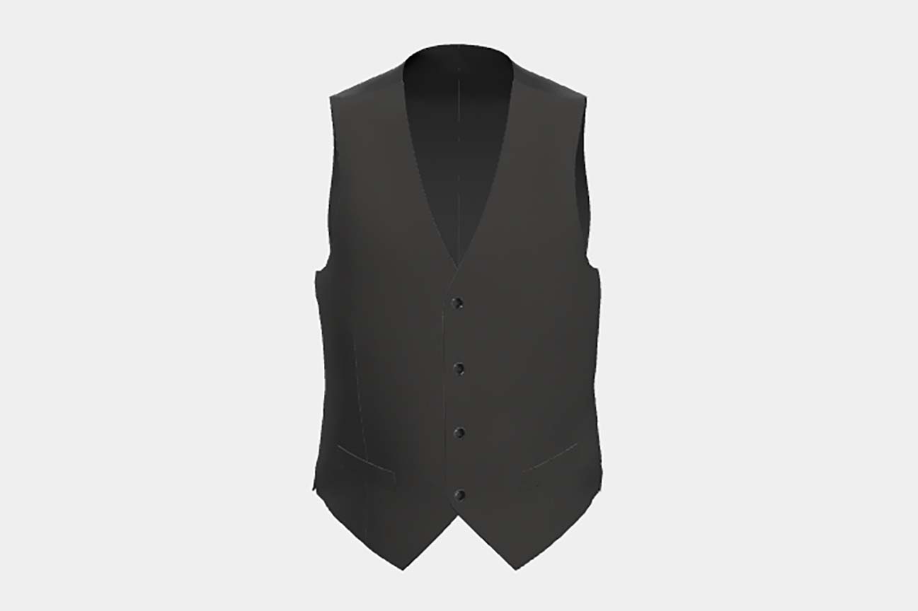 Made to measure 150s gray wool and silk waistcoat Caccioppoli