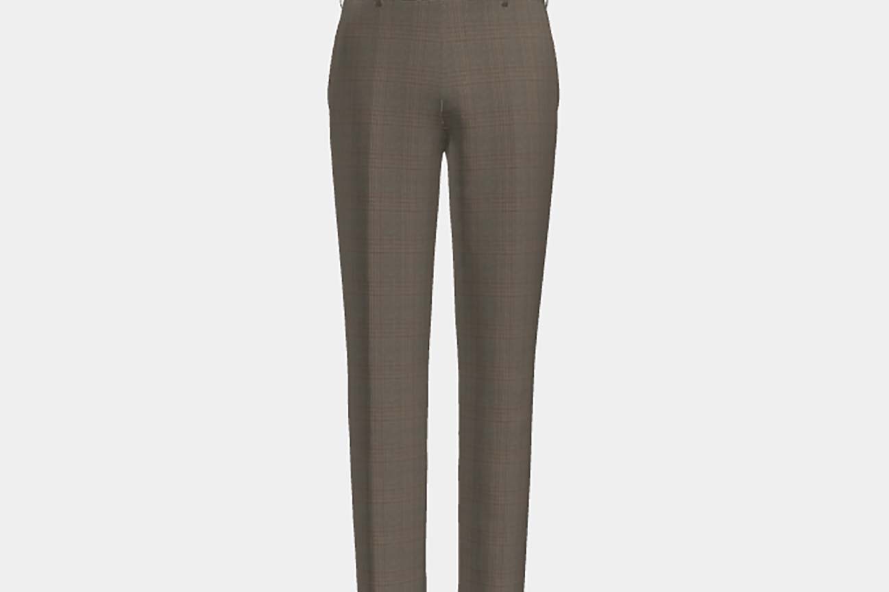 Beige Prince of Wales 130s wool tailored trousers Caccioppoli
