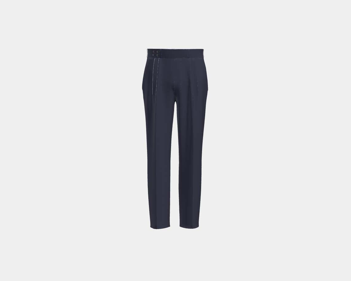 Canonico gray 120s wool tailored trousers with band