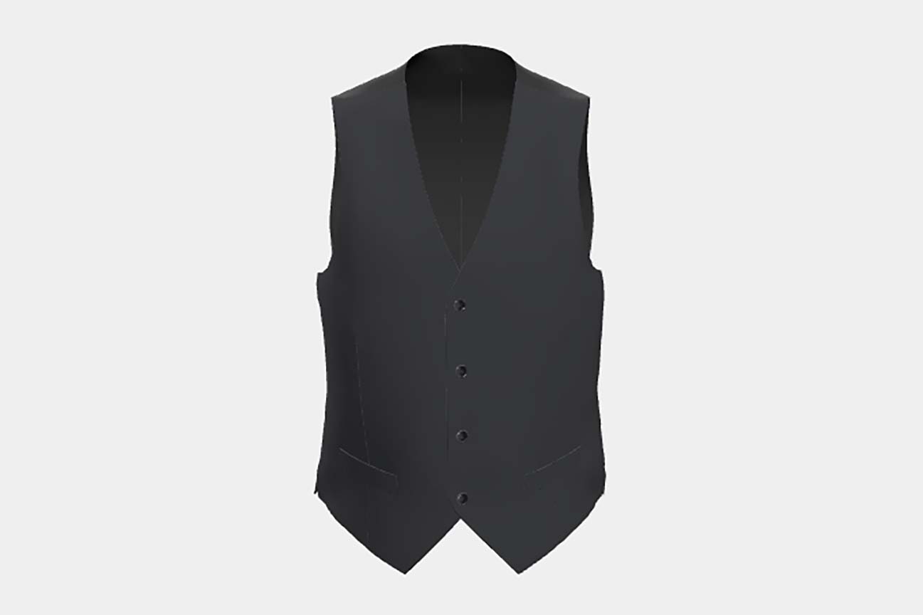 Made to measure 130s blue wool vest Caccioppoli