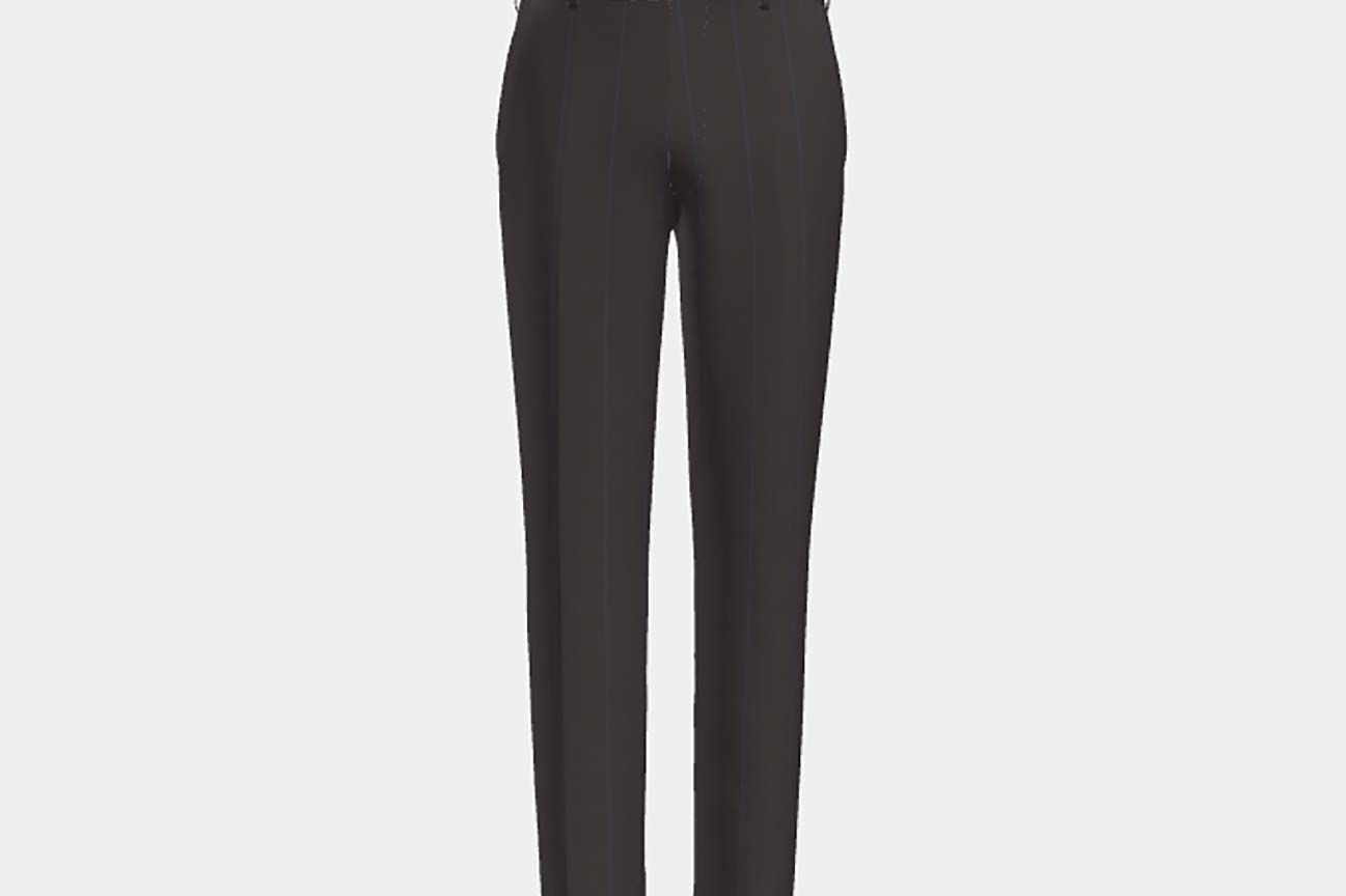 Tailored 130s wool trousers with brown pinstripe Caccioppoli