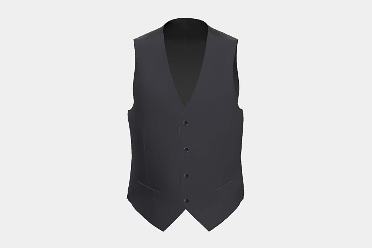 Gilet su misura lana e seta 150s blu Caccioppoli