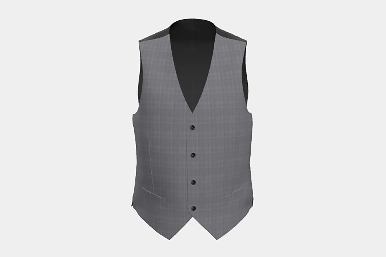 Gilet su misura lana e seta 150s grigio Caccioppoli