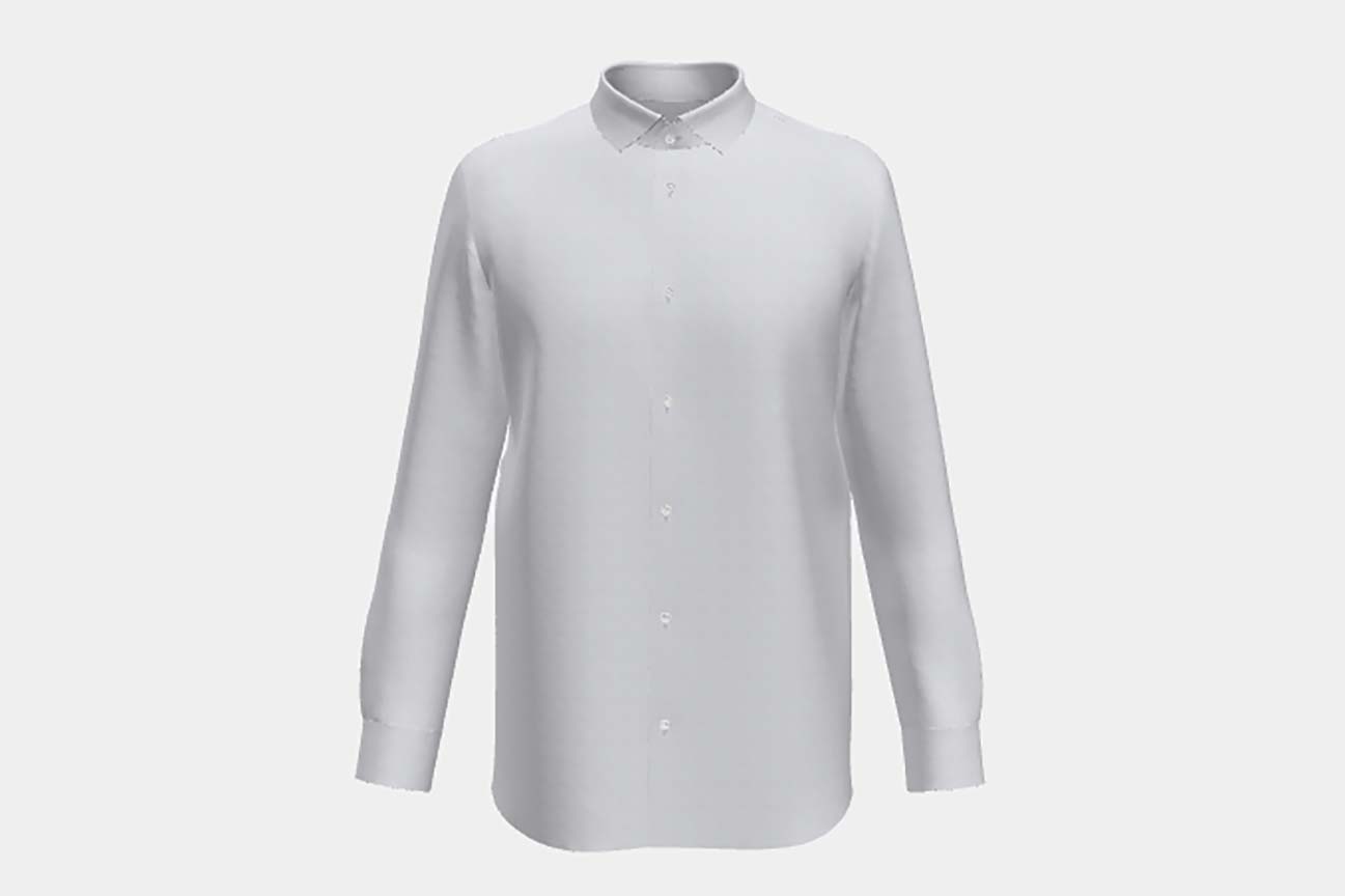 Camicia su misura cotone rigato blu