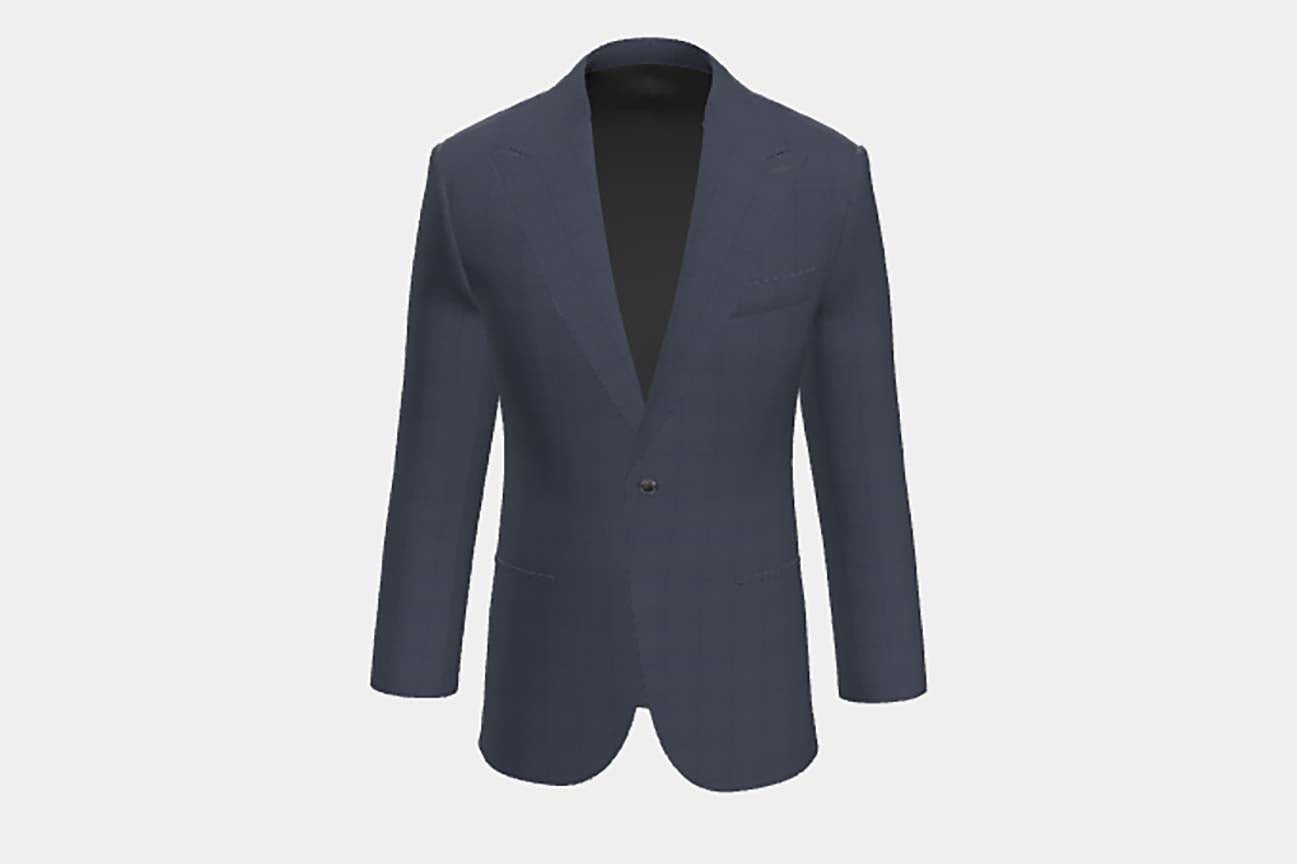 Giacca su misura lana 130s finestrato blu Caccioppoli