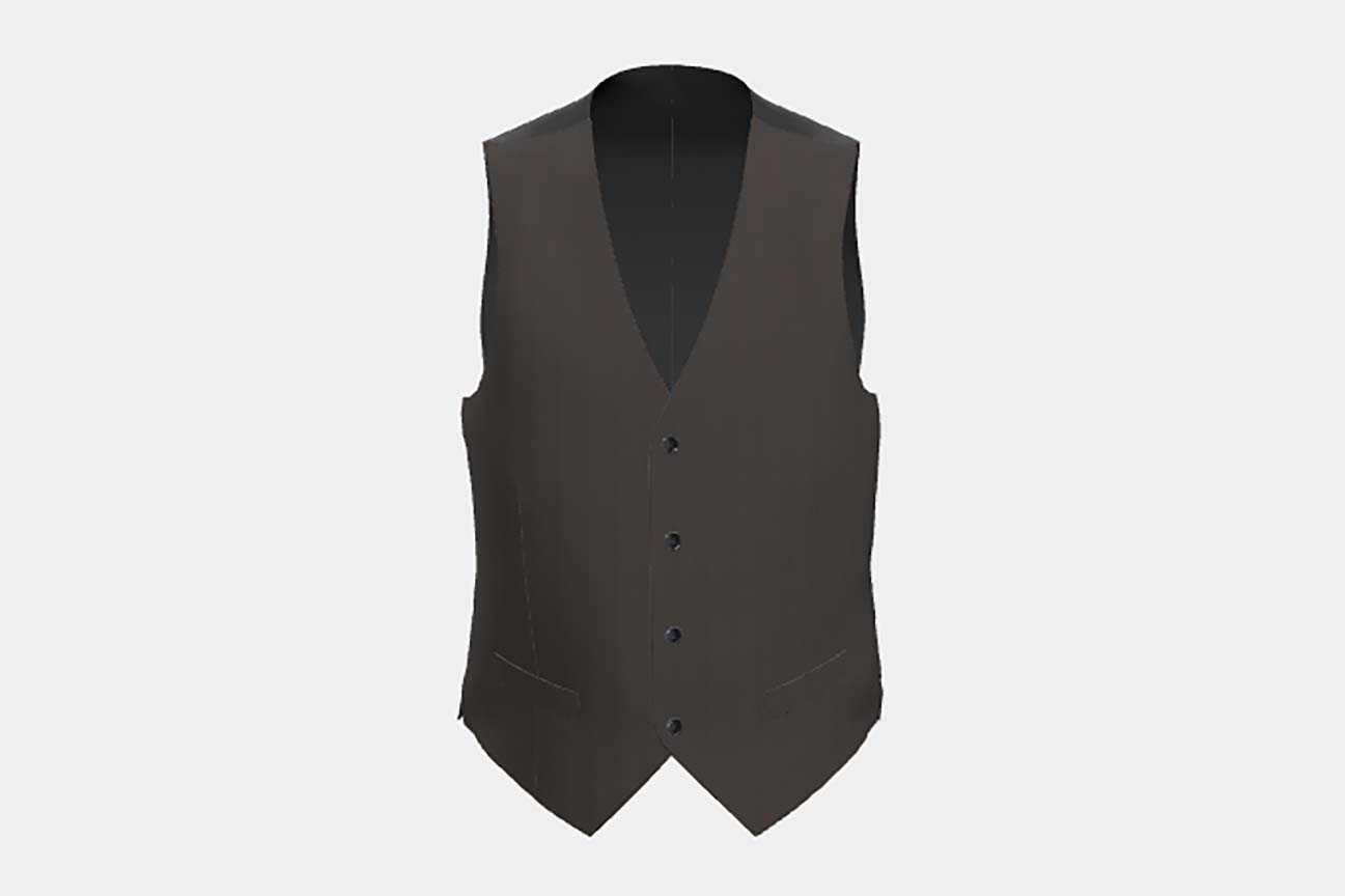 Made to measure solaro 130s brown wool vest Caccioppoli