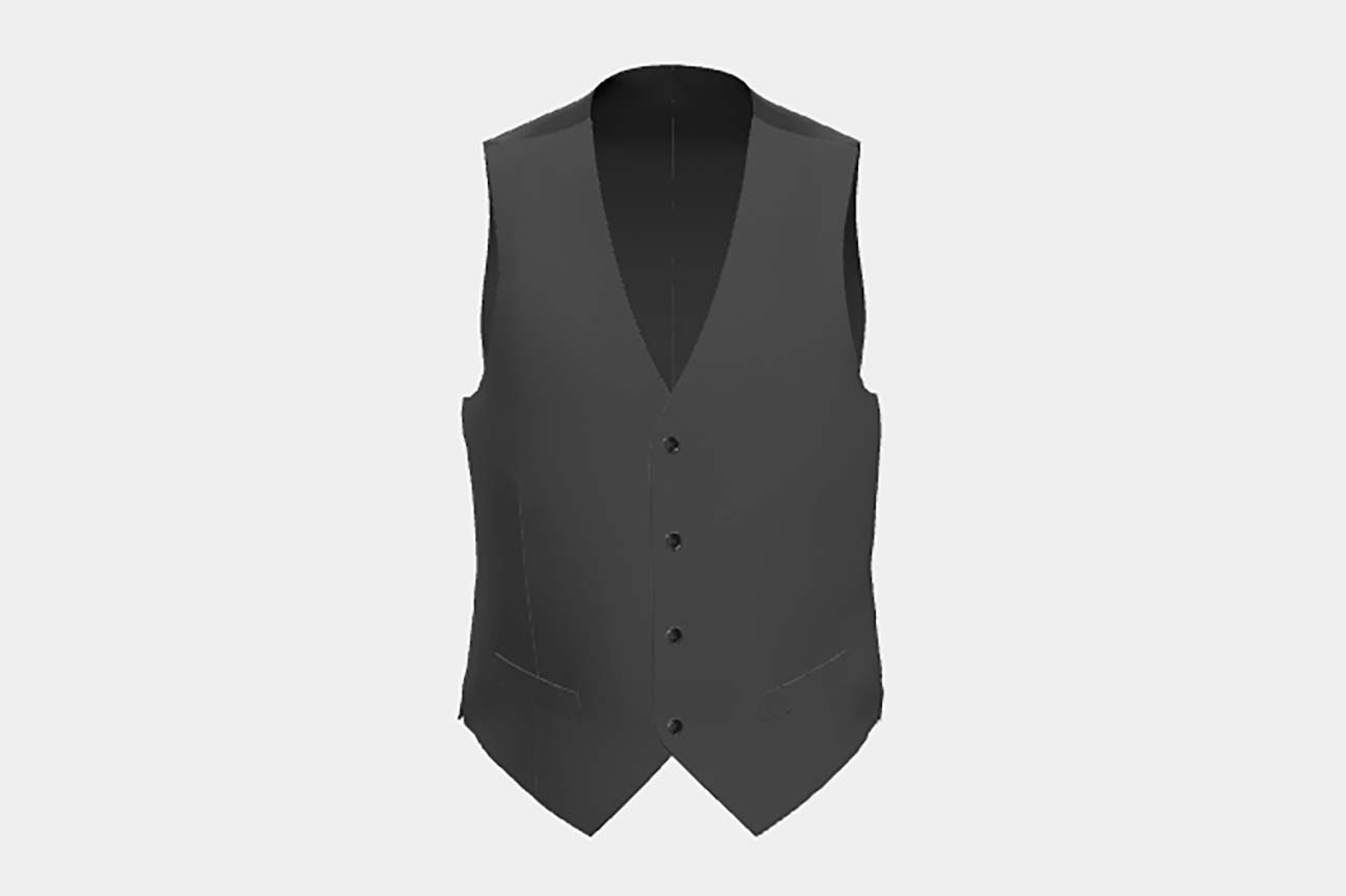 Made to measure 150s gray wool and silk waistcoat Caccioppoli