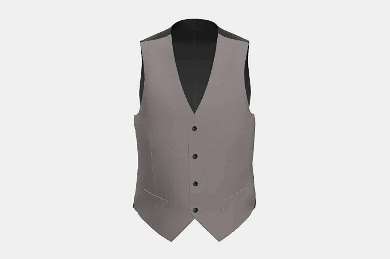 Gilet tailleur en laine beige 110s Canonico