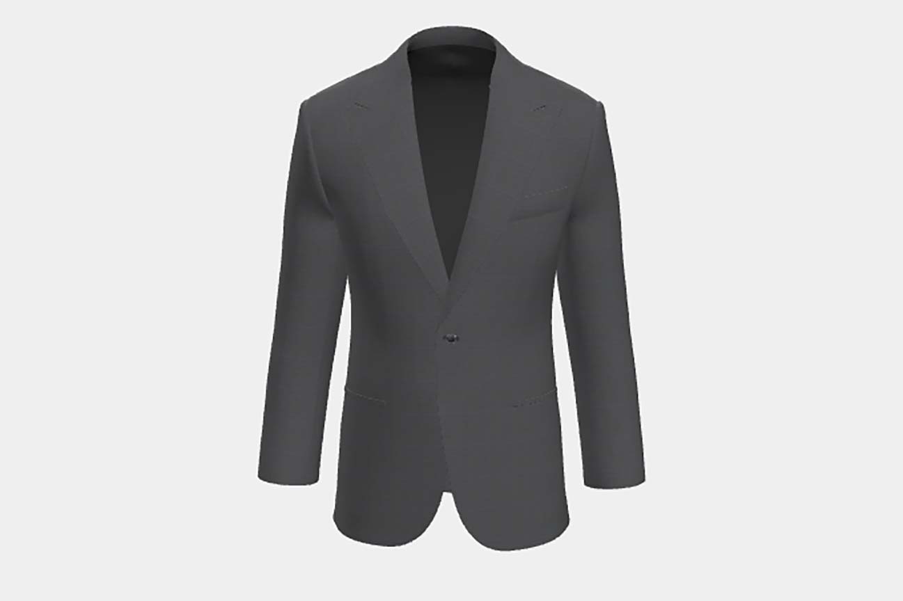 Giacca su misura lana 130s finestrato grigio Caccioppoli
